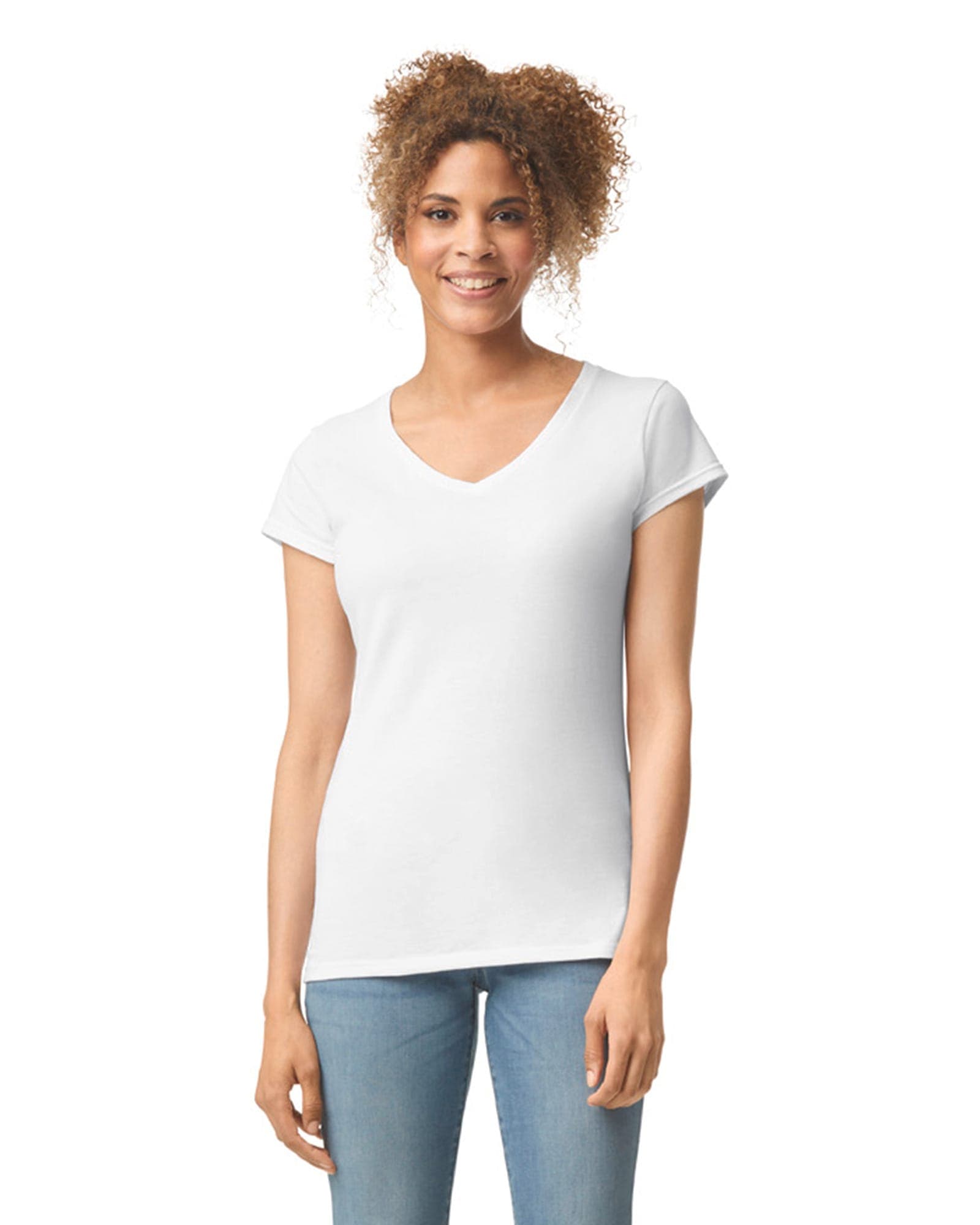 T-shirt femme col v Softstyle en situation
