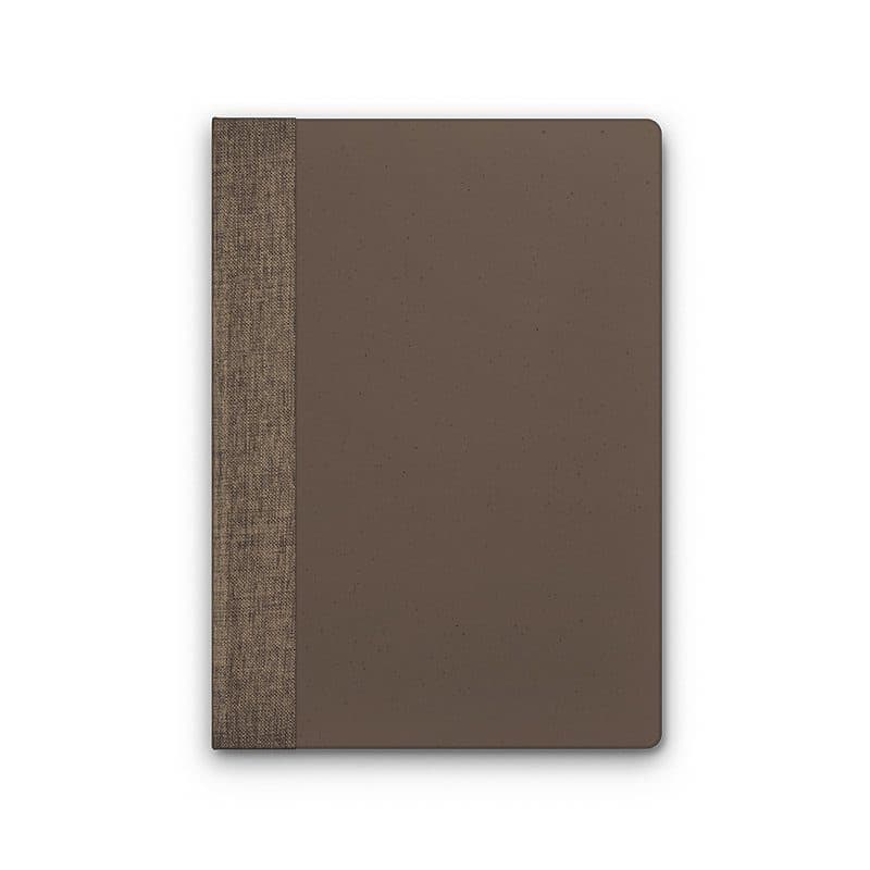 CARNET A5 AVEC COUVERTURE EN POUDRE CAFE en situation