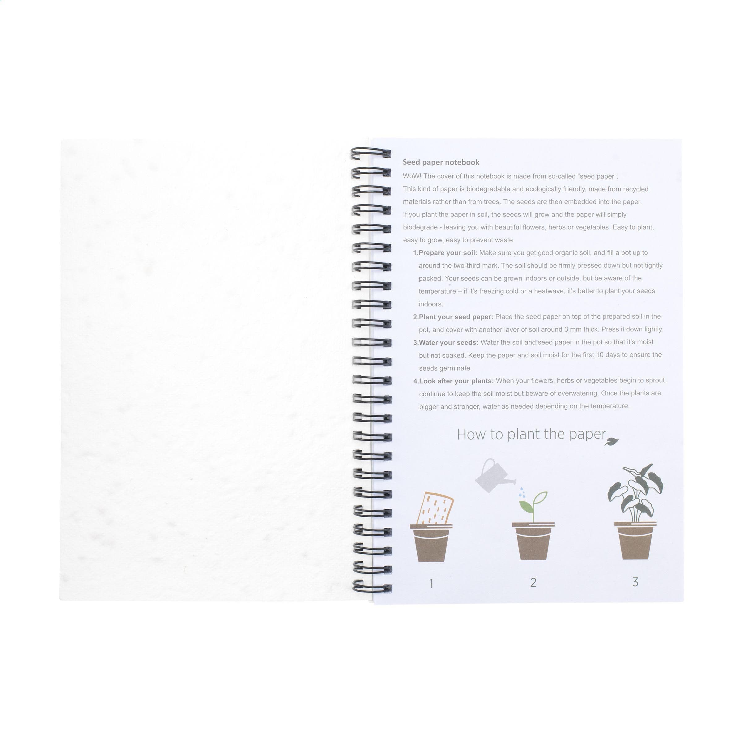 Carnet de notes A5 Seed Paper en situation