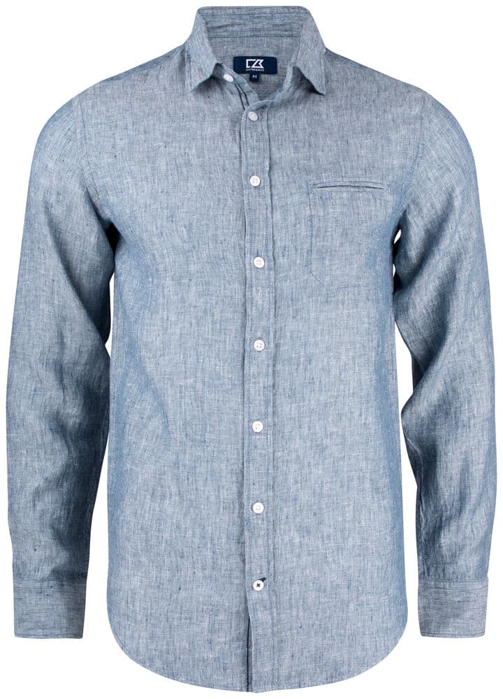 Chemise lin Cutter & Buck Summerland homme coloris Denim chiné