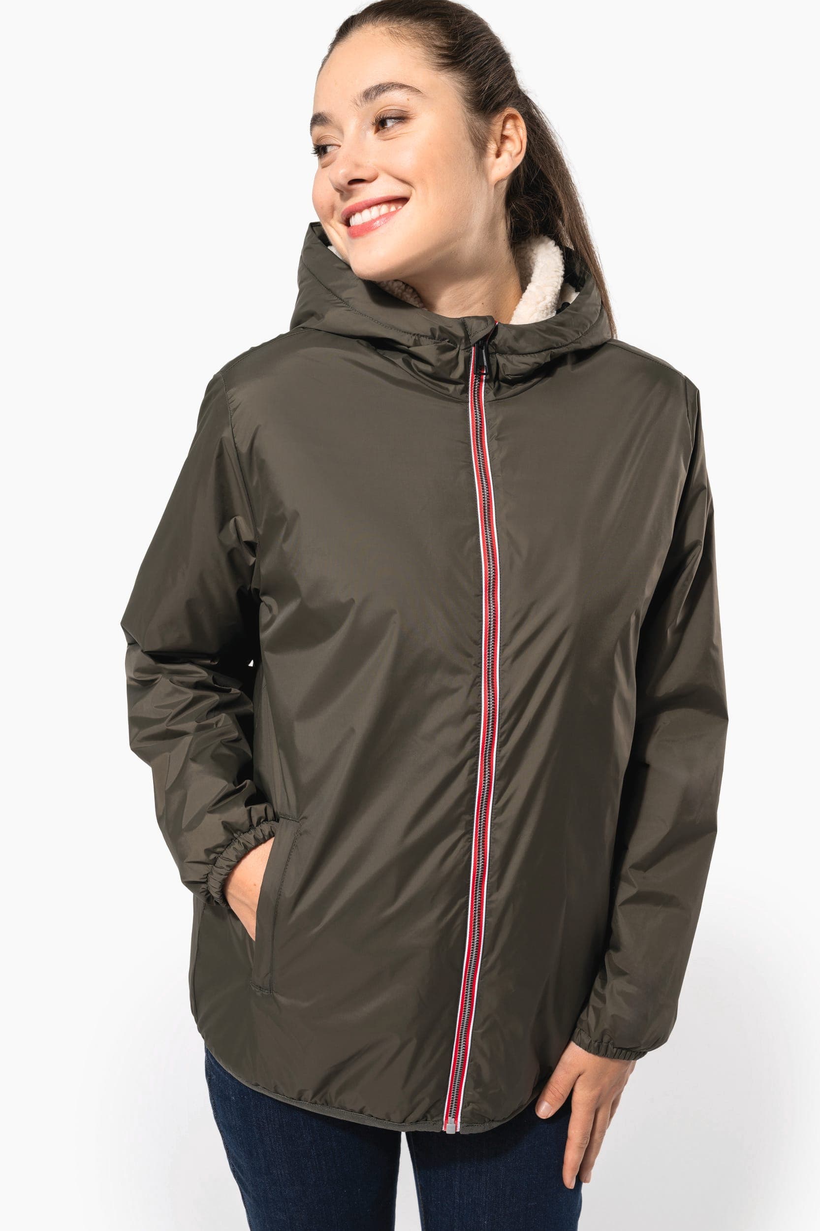 Veste doublée sherpa unisexe en situation