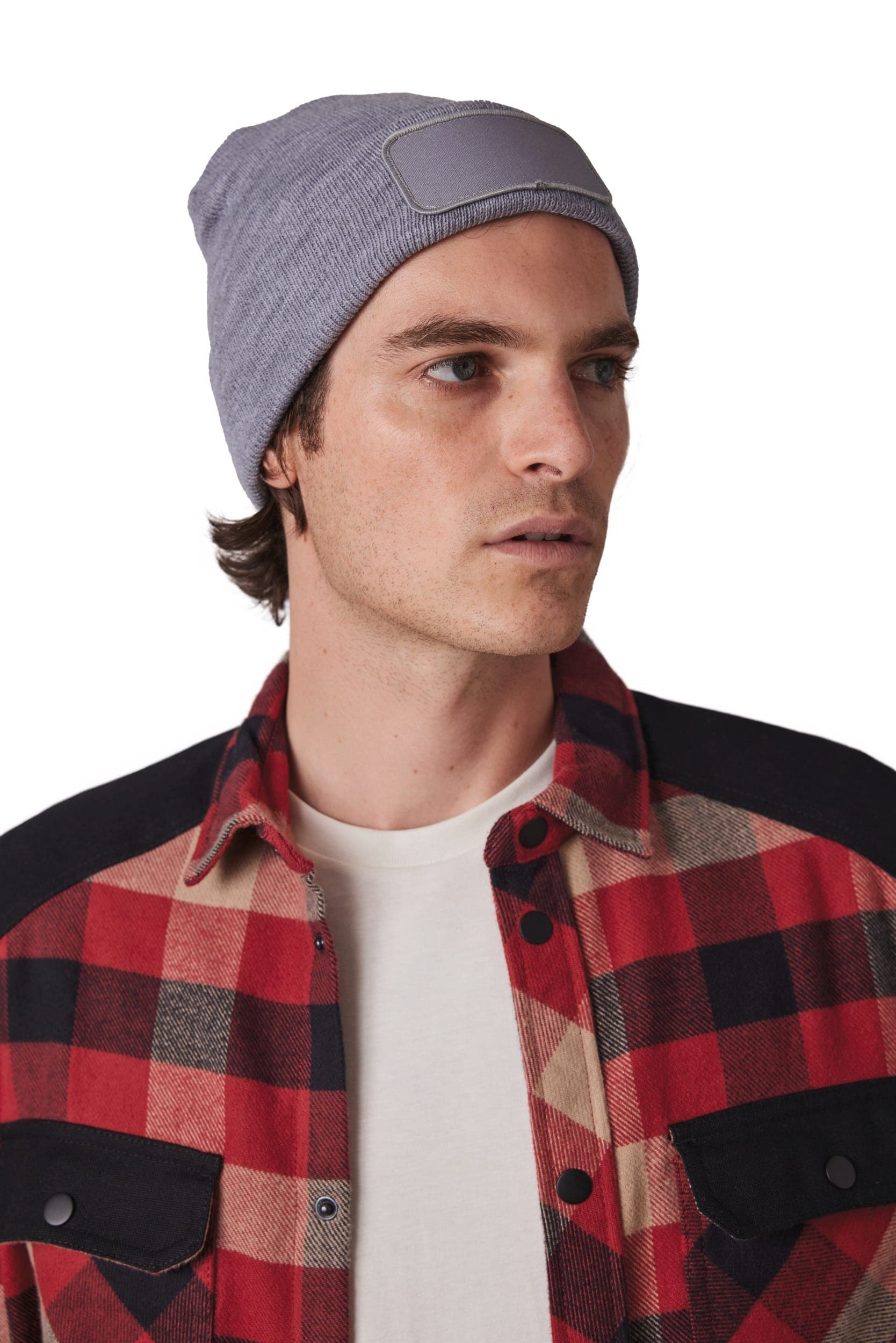 Bonnet recyclé avec patch en situation