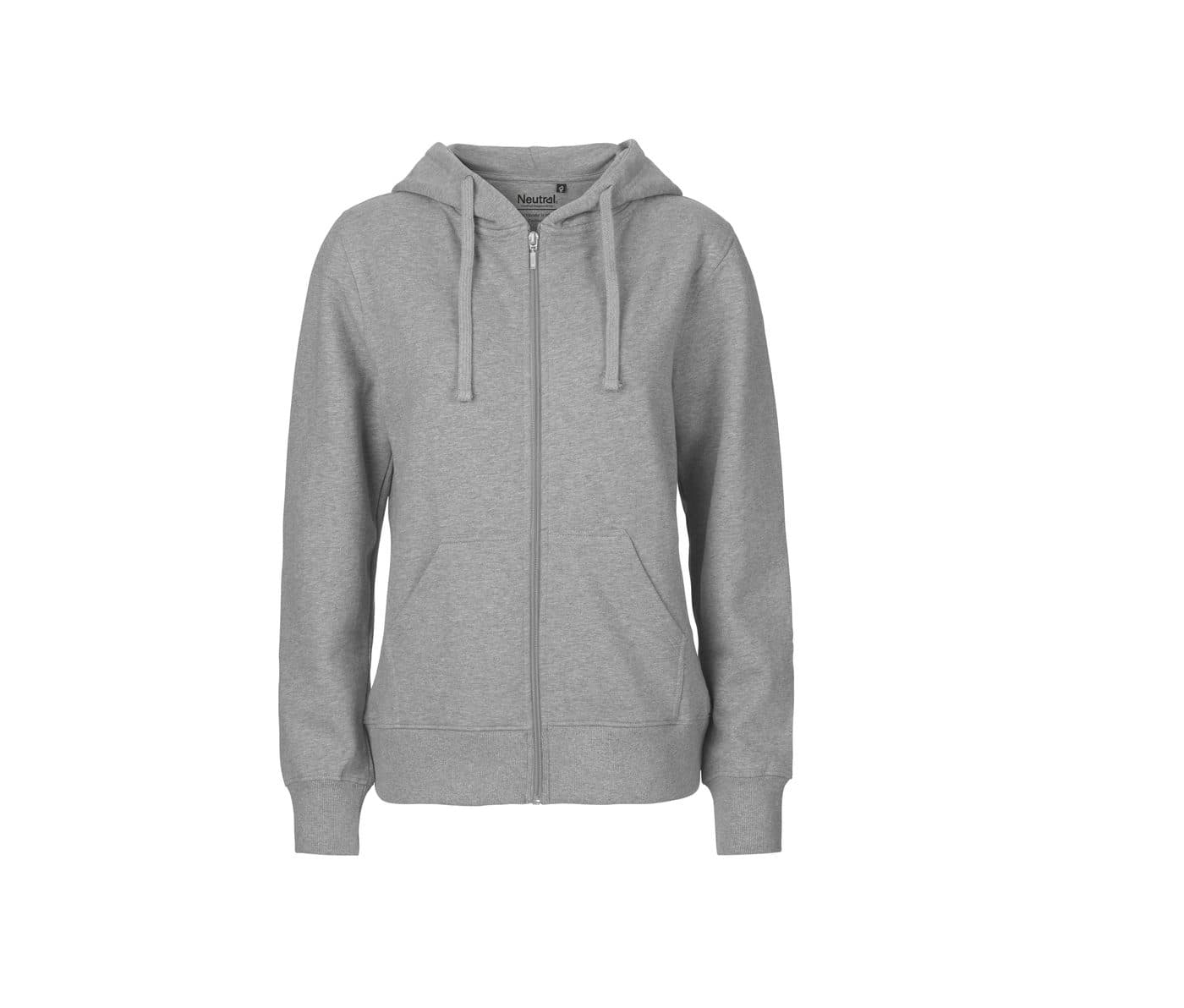 LADIES HOODIE WITH ZIP coloris Gris sport