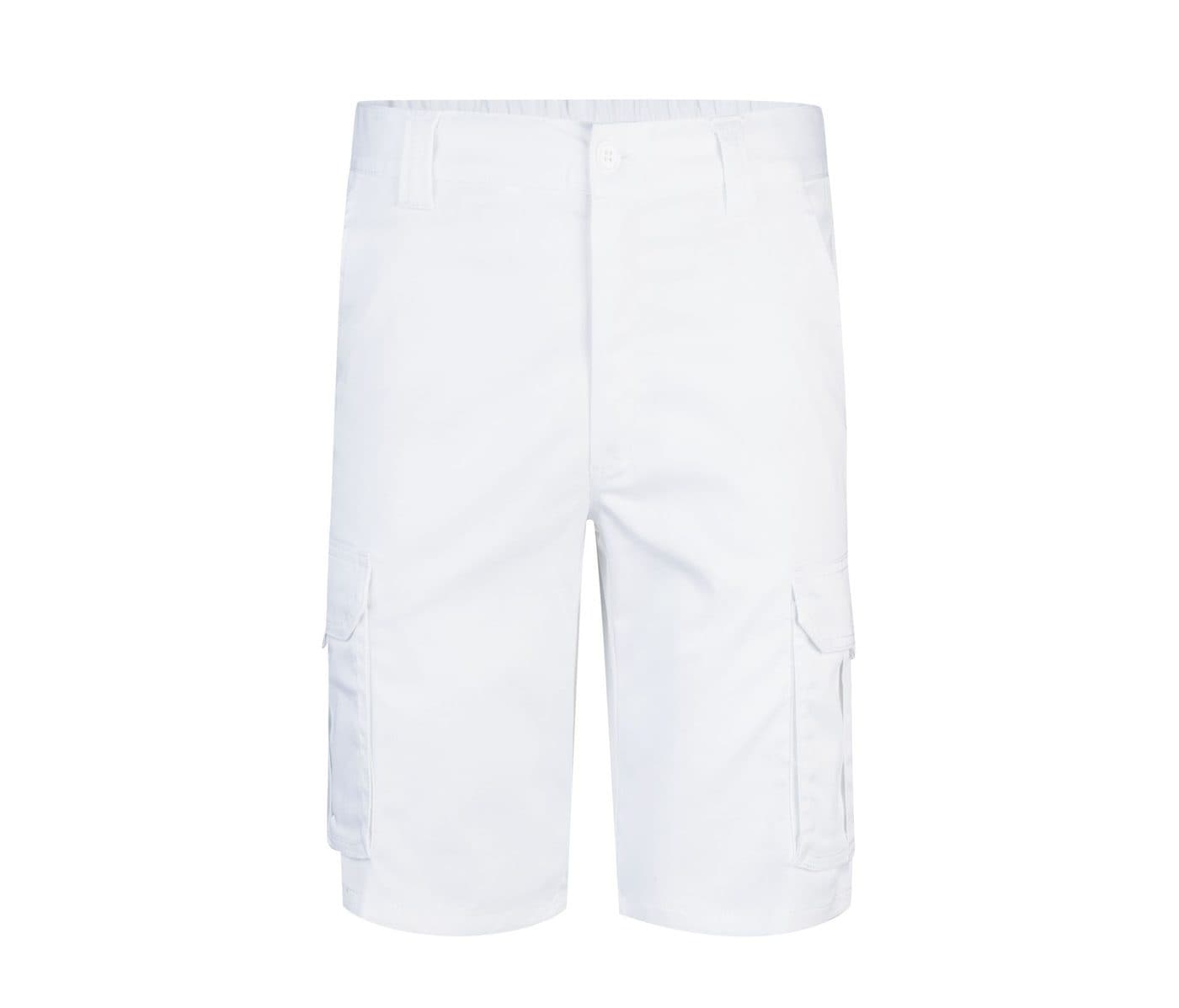 BERMUDA STRETCH MULTIPOCHES coloris Blanc
