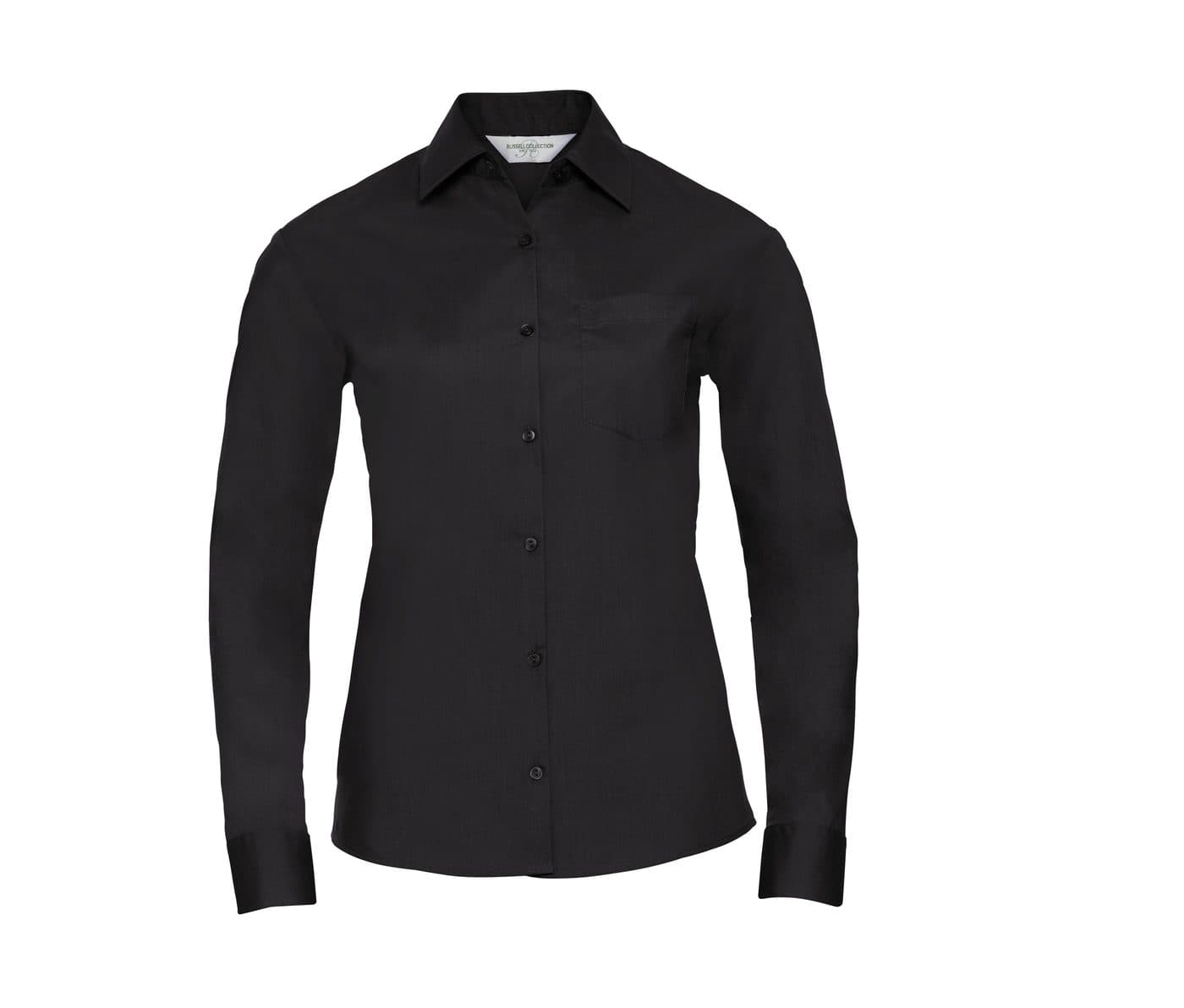 LADIES' LONG SLEEVE CLASSIC POLYCOTTON POPLIN SHIRT coloris Noir