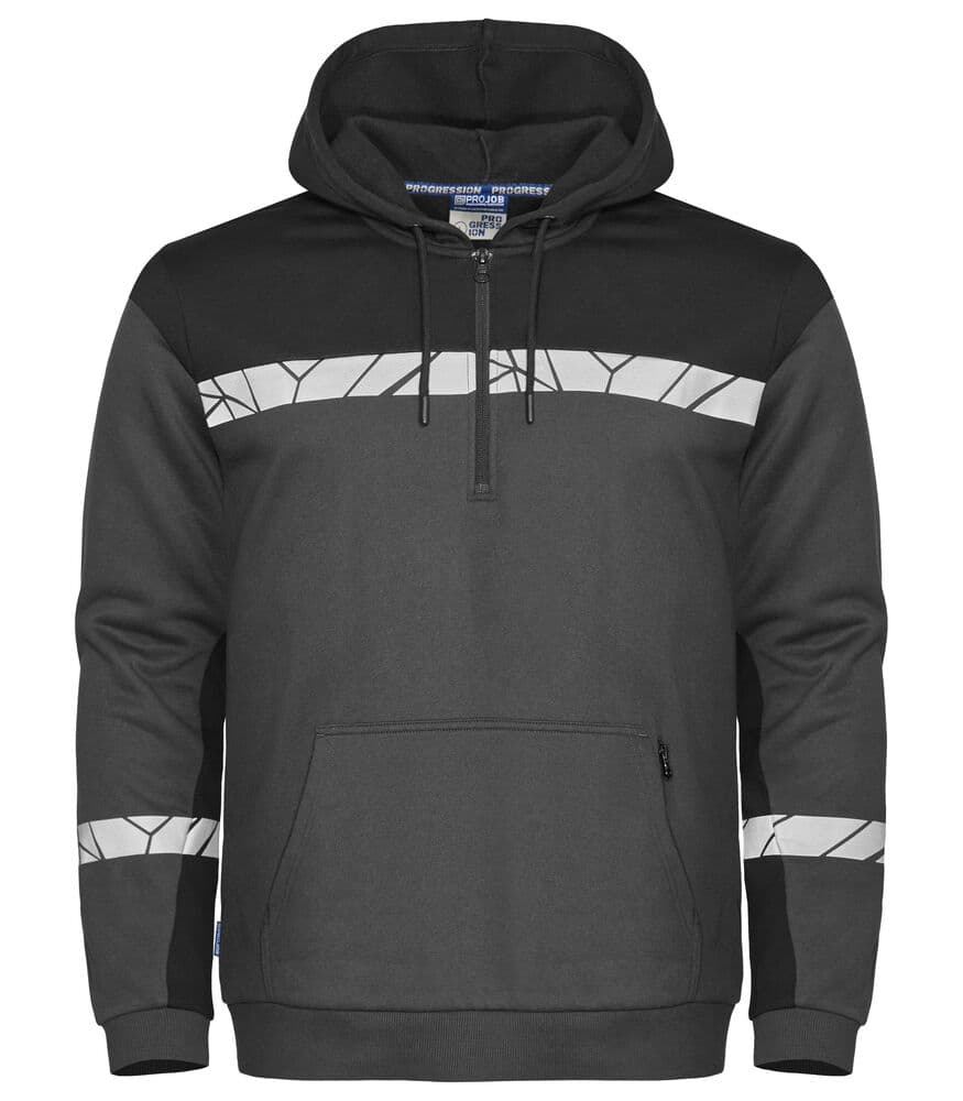 7104 HOODIE DEMI-FERMETURE coloris Gris / Noir