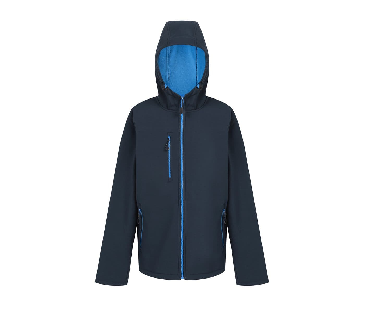 NAVIGATE 2 LAYER HOODED SOFTSHELL JACKET coloris Noir / Bleu roi