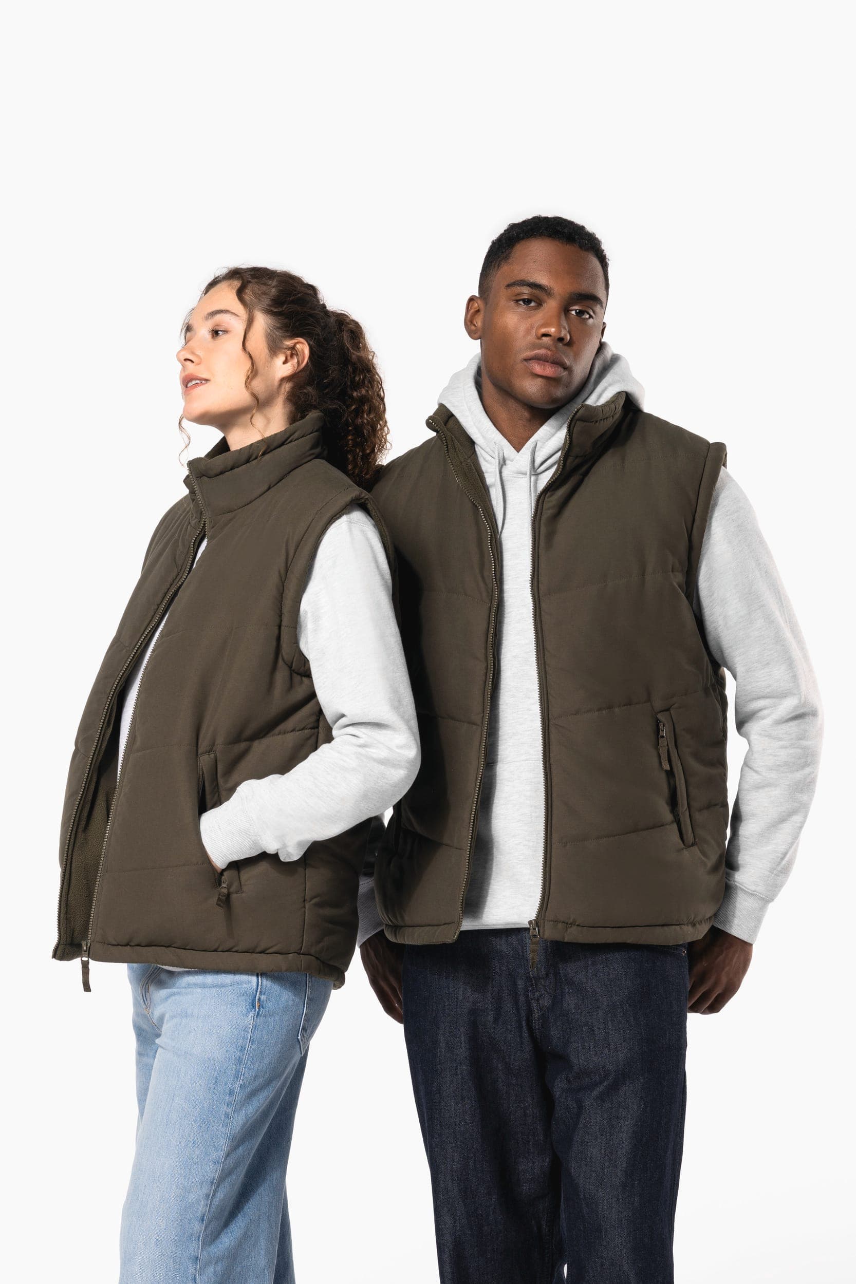 Bodywarmer doublé polaire unisexe en situation