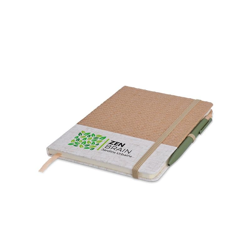 CARNET A5 COUVERTURE COTON ET FIBRES DE BAMBOU en situation
