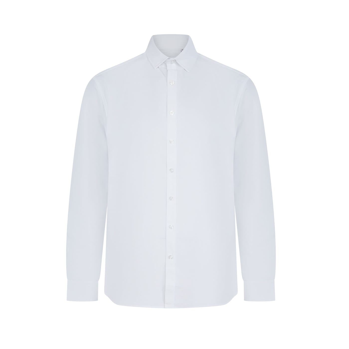 MEN'S LONG SLEEVED 'COTTON FEEL' COOLPLUS® SHIRT coloris Blanc