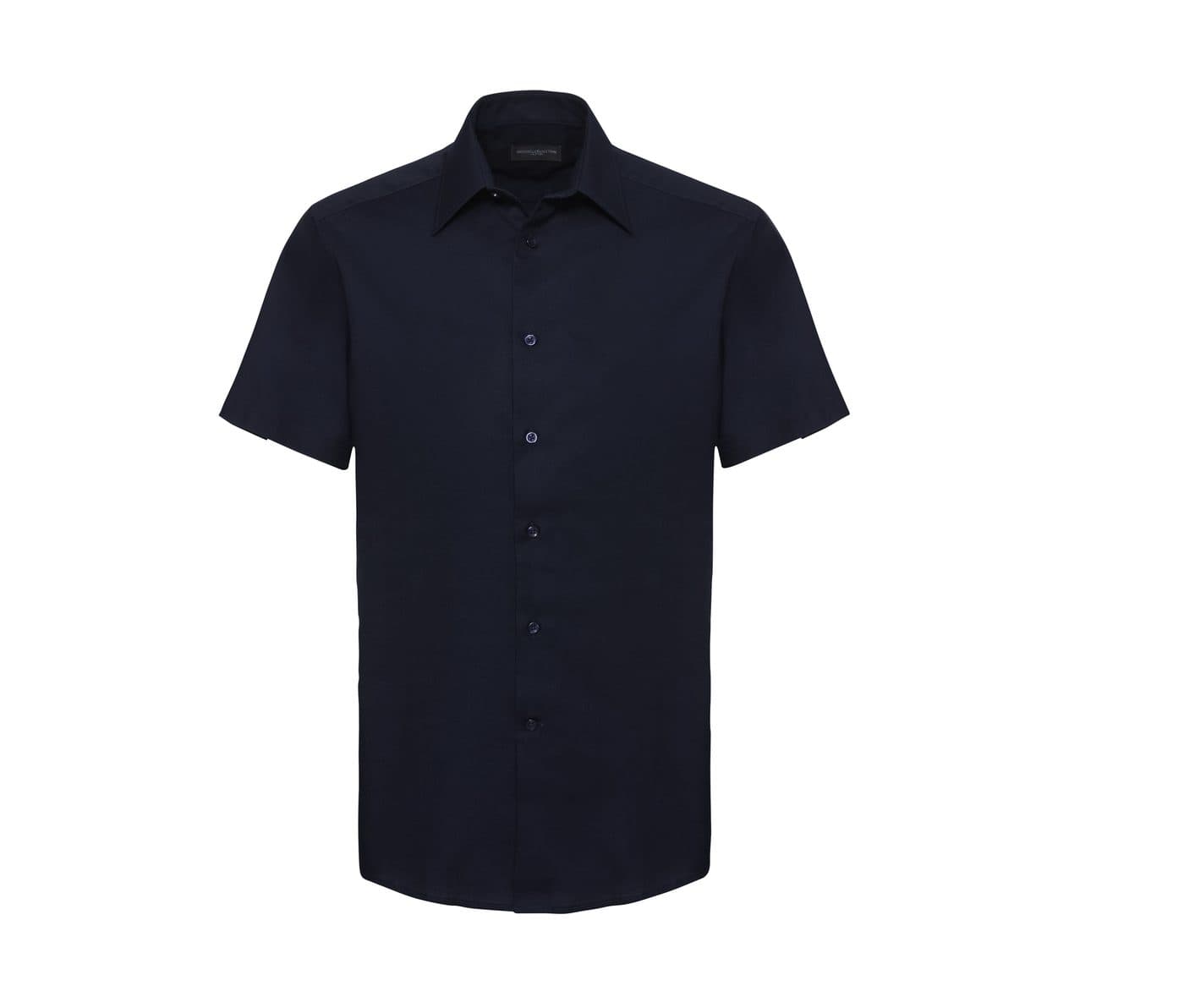 MEN'S SHORT SLEEVE TAILORED OXFORD SHIRT coloris Marine vif