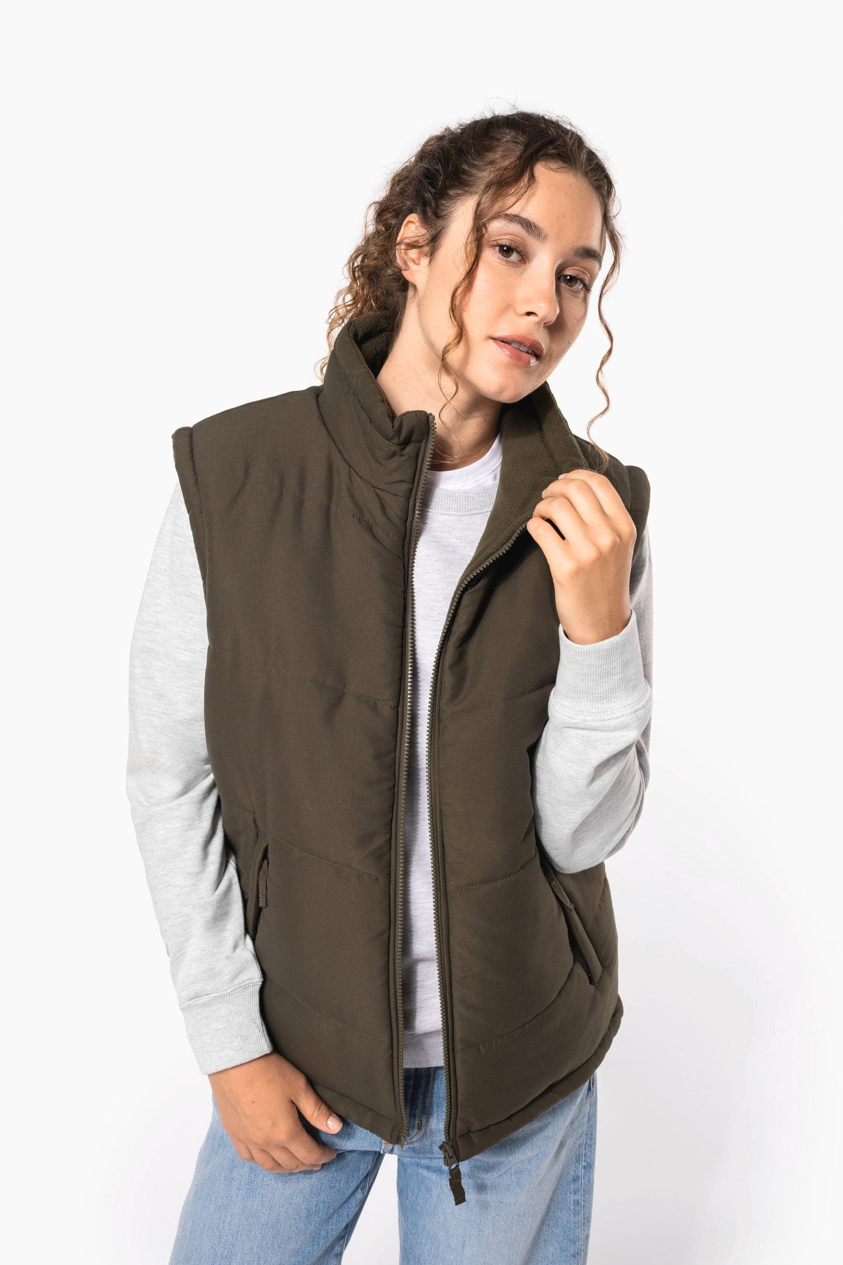 Bodywarmer doublé polaire unisexe en situation