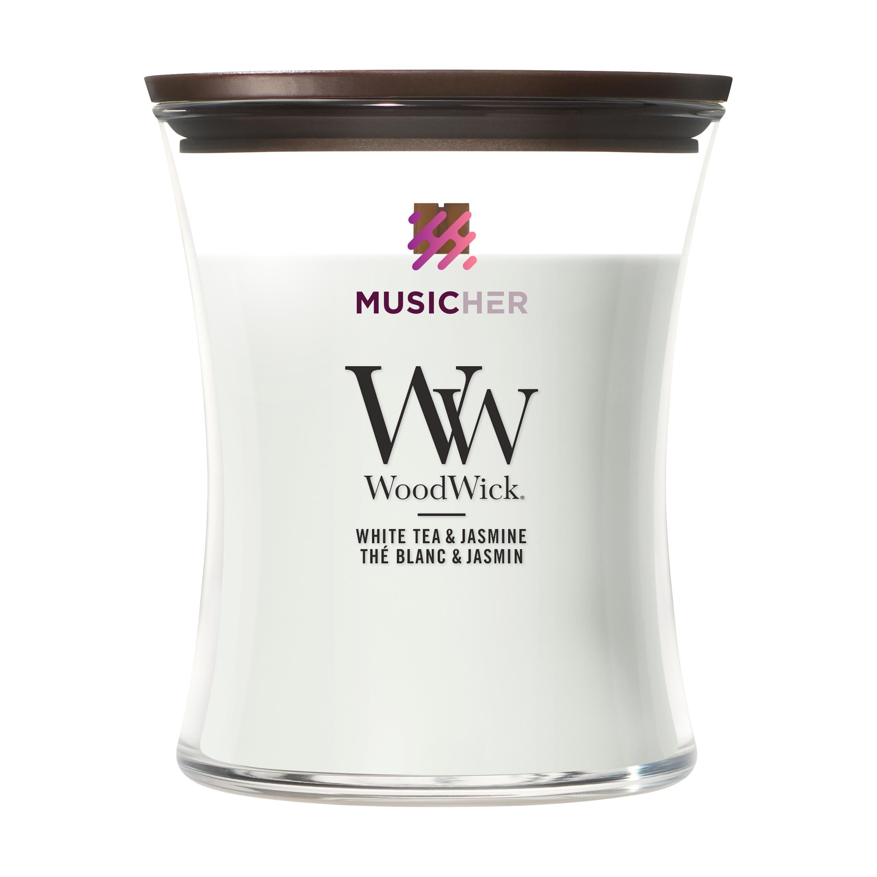 Bougie parfumée WoodWick White Tea & Jasmine moyen