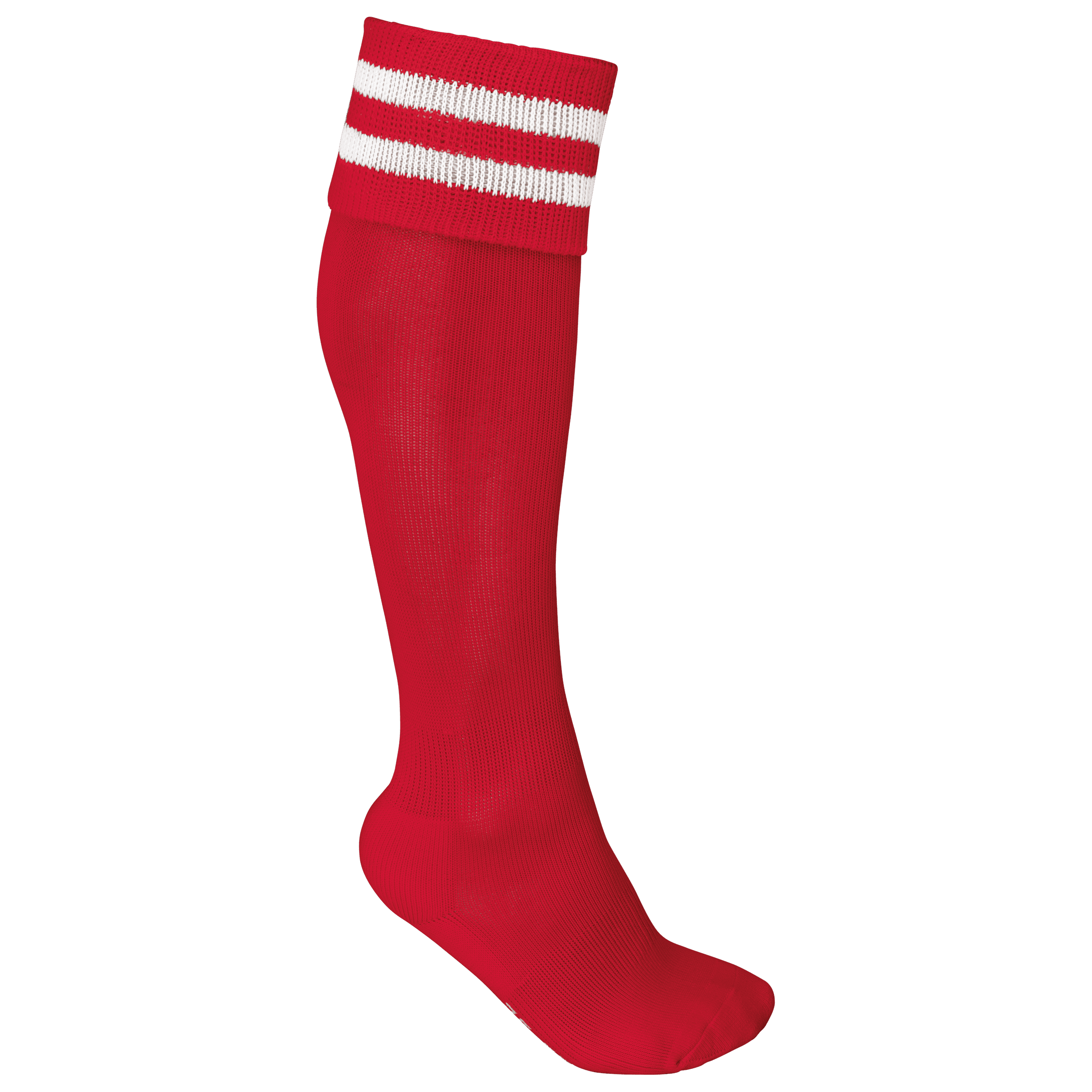 Chaussettes de sport rayées unisexe coloris Rouge sport / Blanc