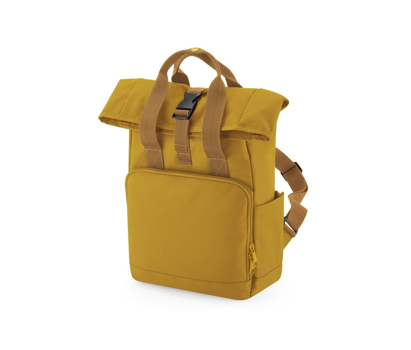 RECYCLED MINI TWIN HANDLE ROLL-TOP LAPTOP BACKPACK coloris Moutarde
