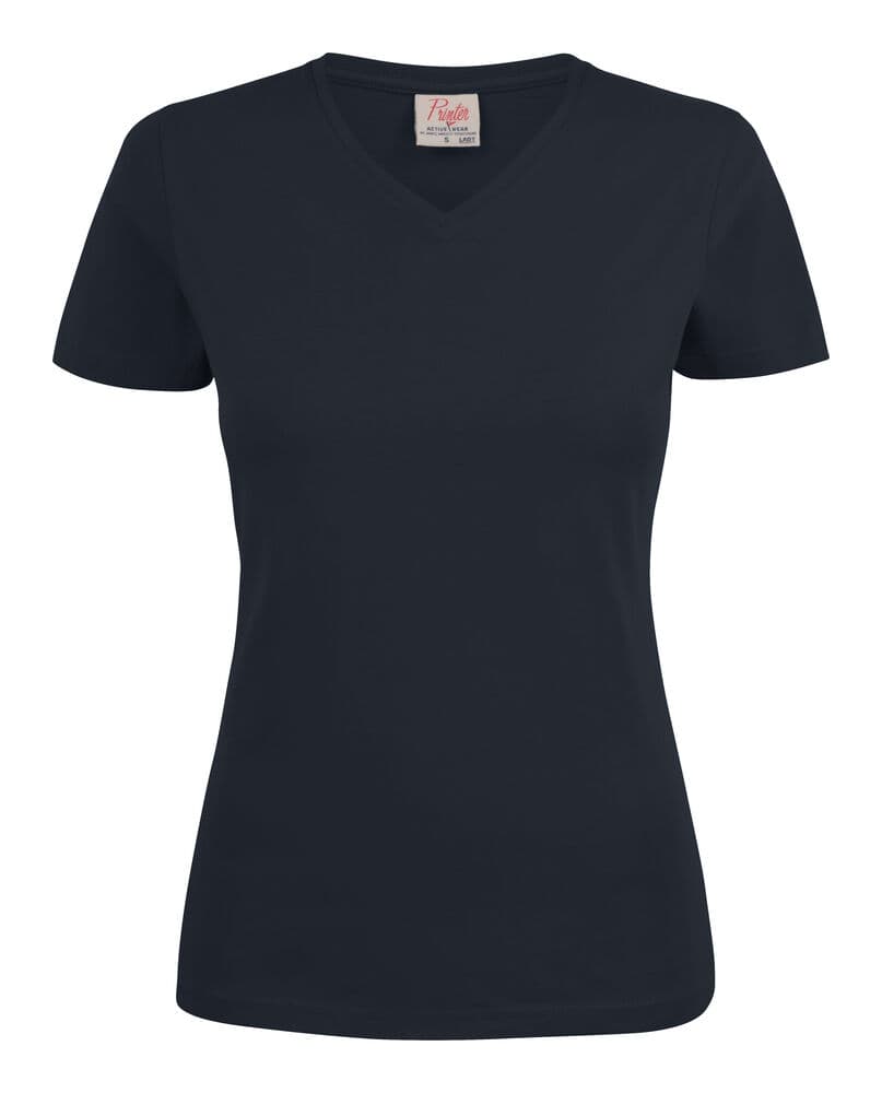 Heavy T-Shirt Col V Femmes coloris Marine foncé