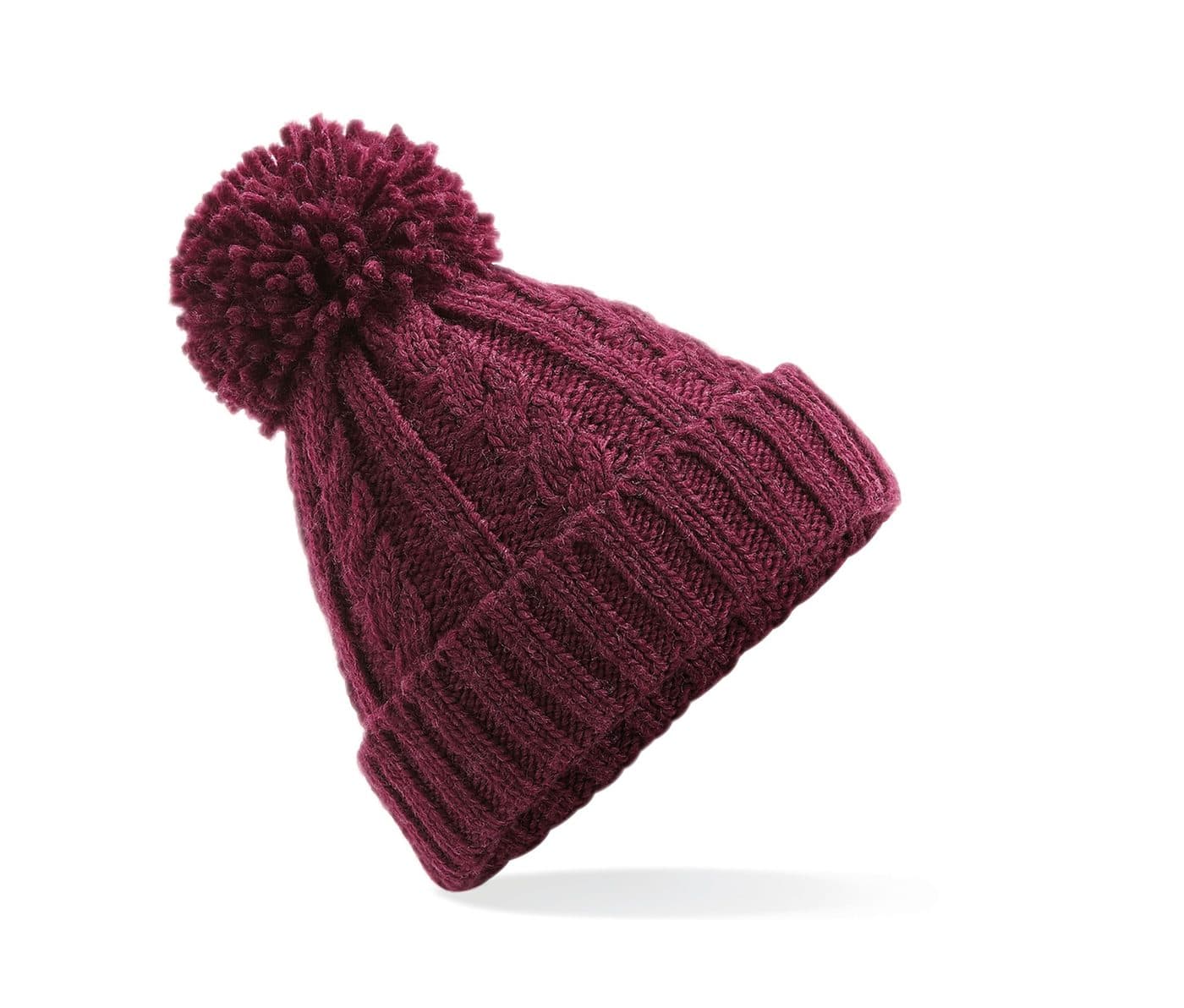 CABLE KNIT MELANGE BEANIE coloris Bordeaux