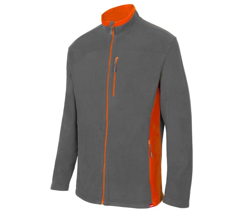 VESTE POLAIRE BICOLORE coloris Gris / Orange