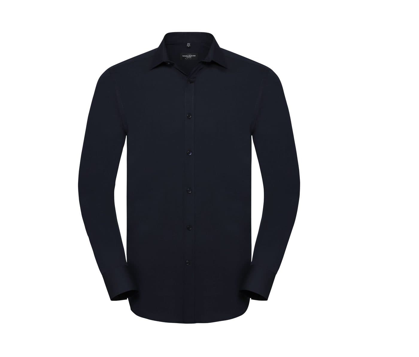 MEN'S LONG SLEEVE FITTED ULTIMATE STRETCH SHIRT coloris Marine vif