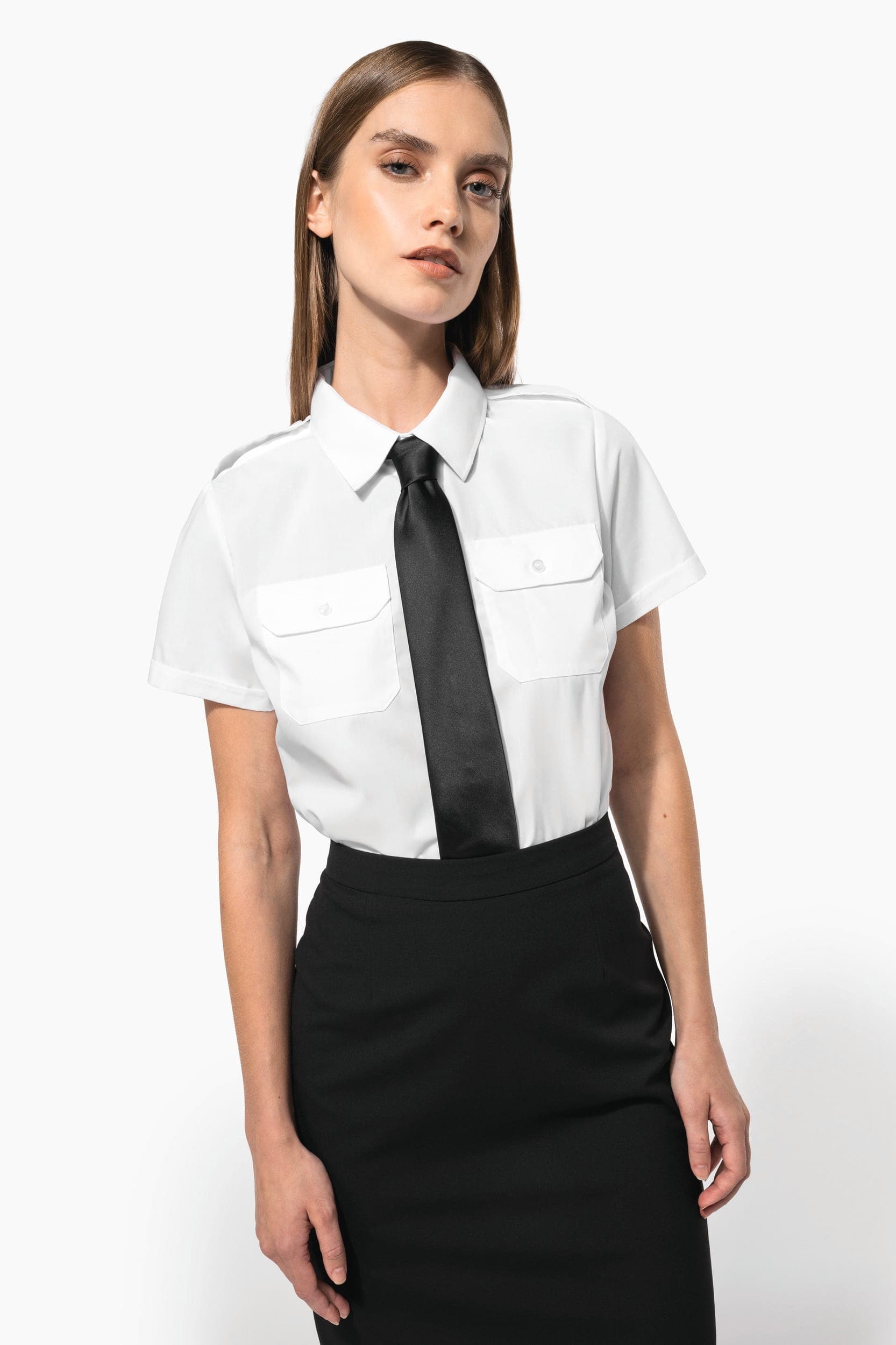 Chemise pilote manches courtes femme