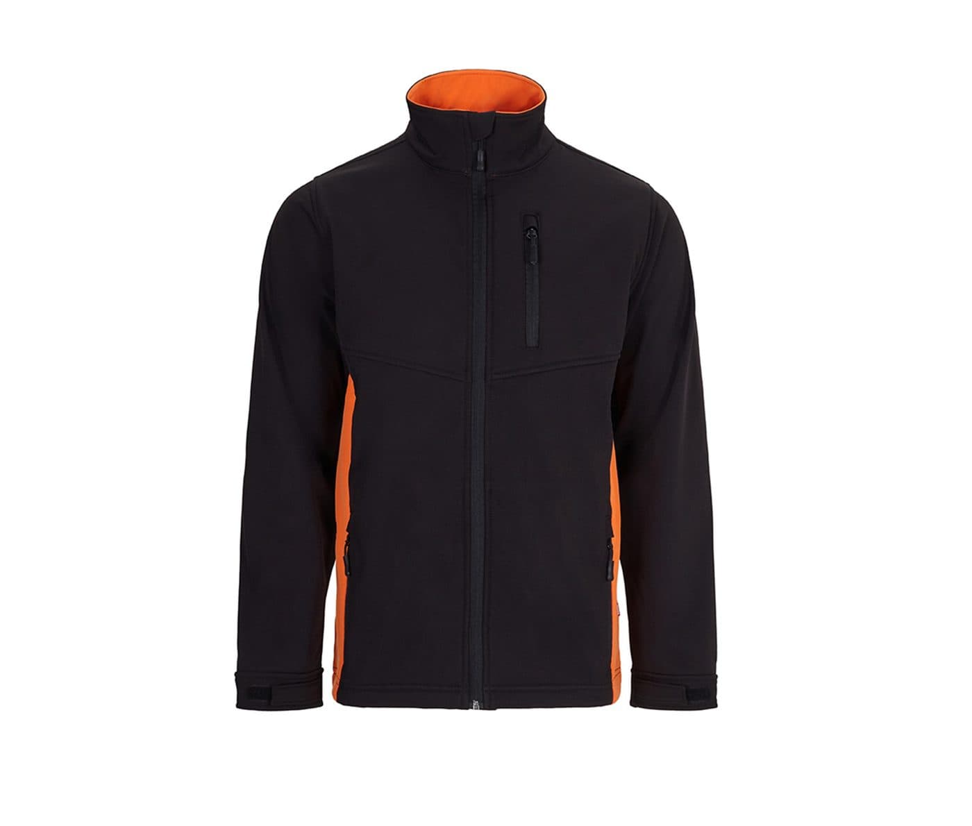BLOUSON SOFTSHELL BICOLORE coloris Noir / Orange