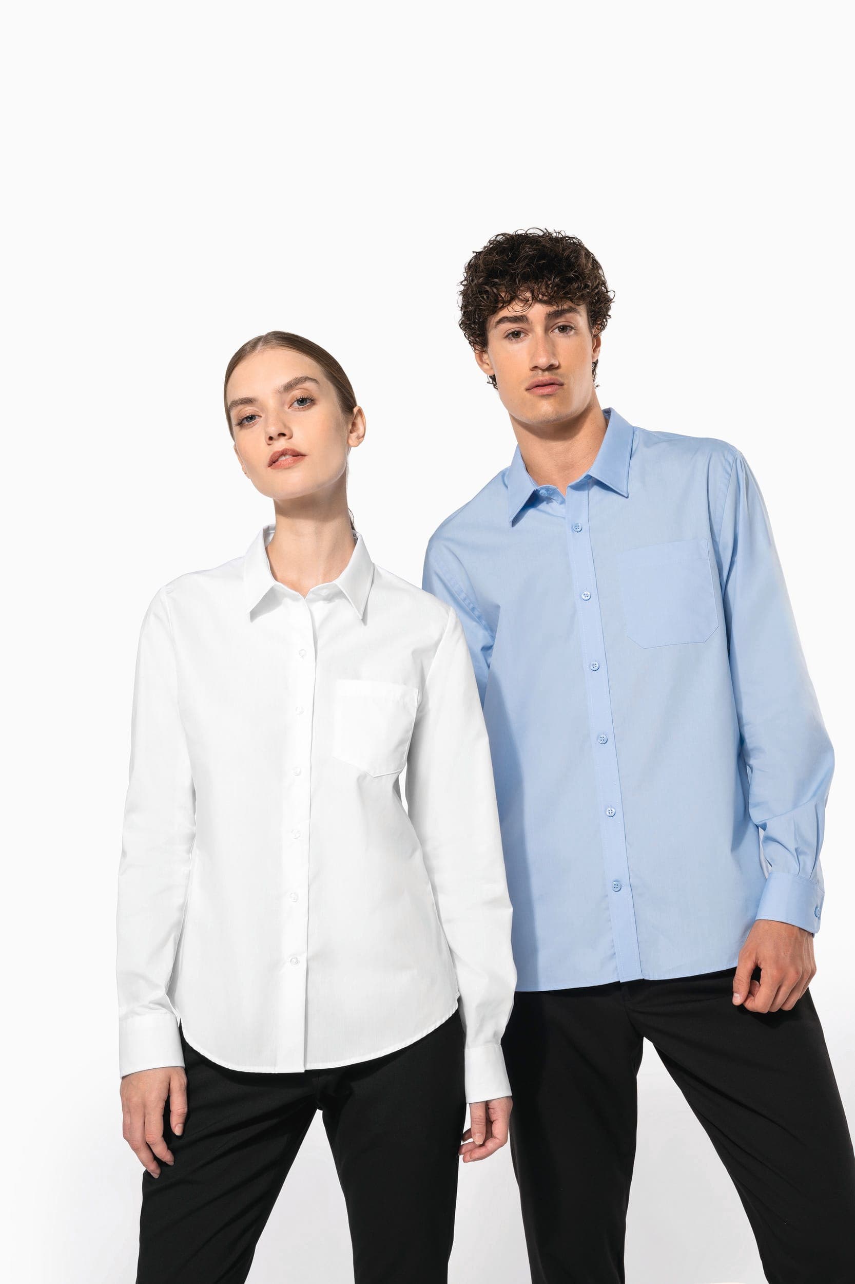 Chemise popeline manches longues en situation