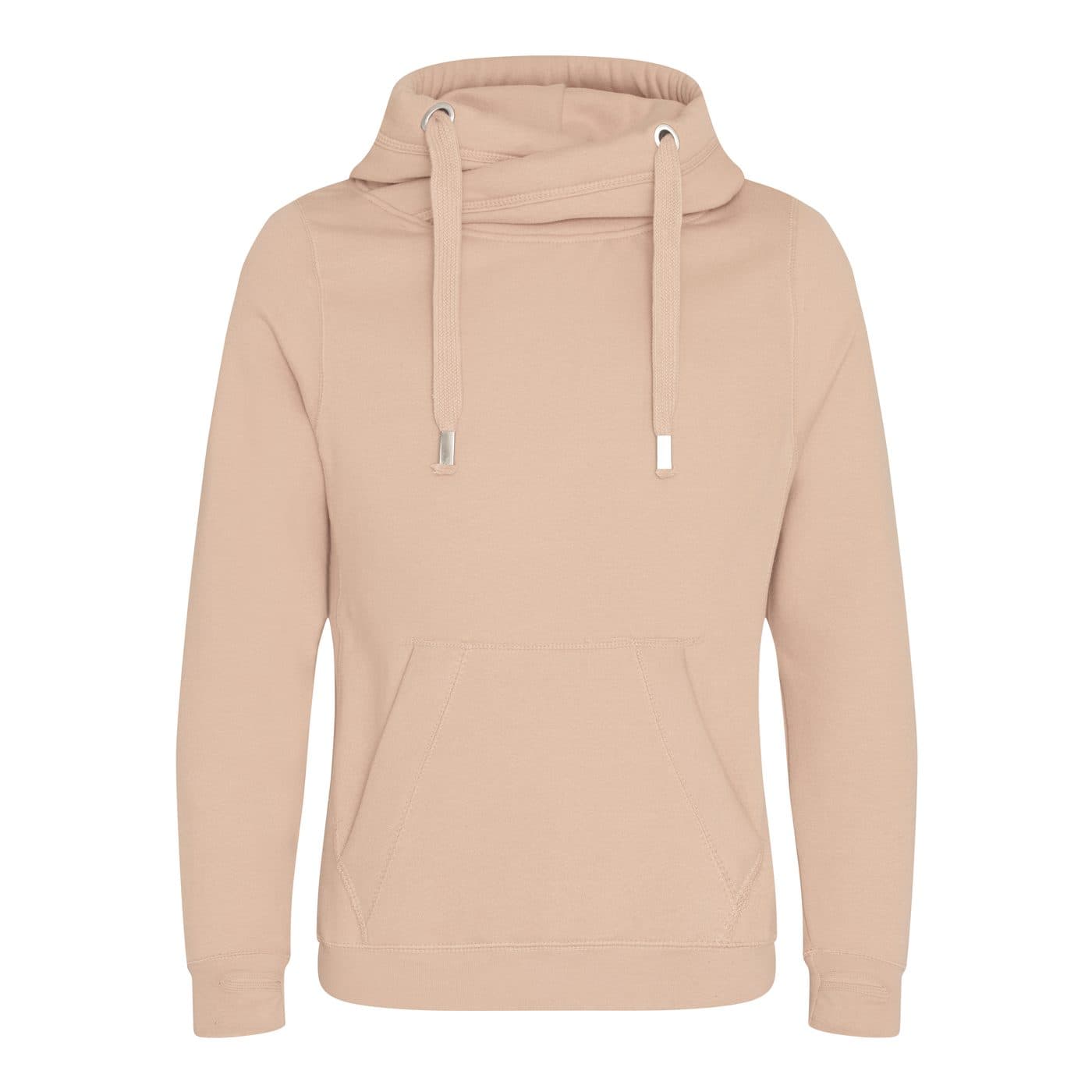 CROSS NECK HOODIE coloris Nude