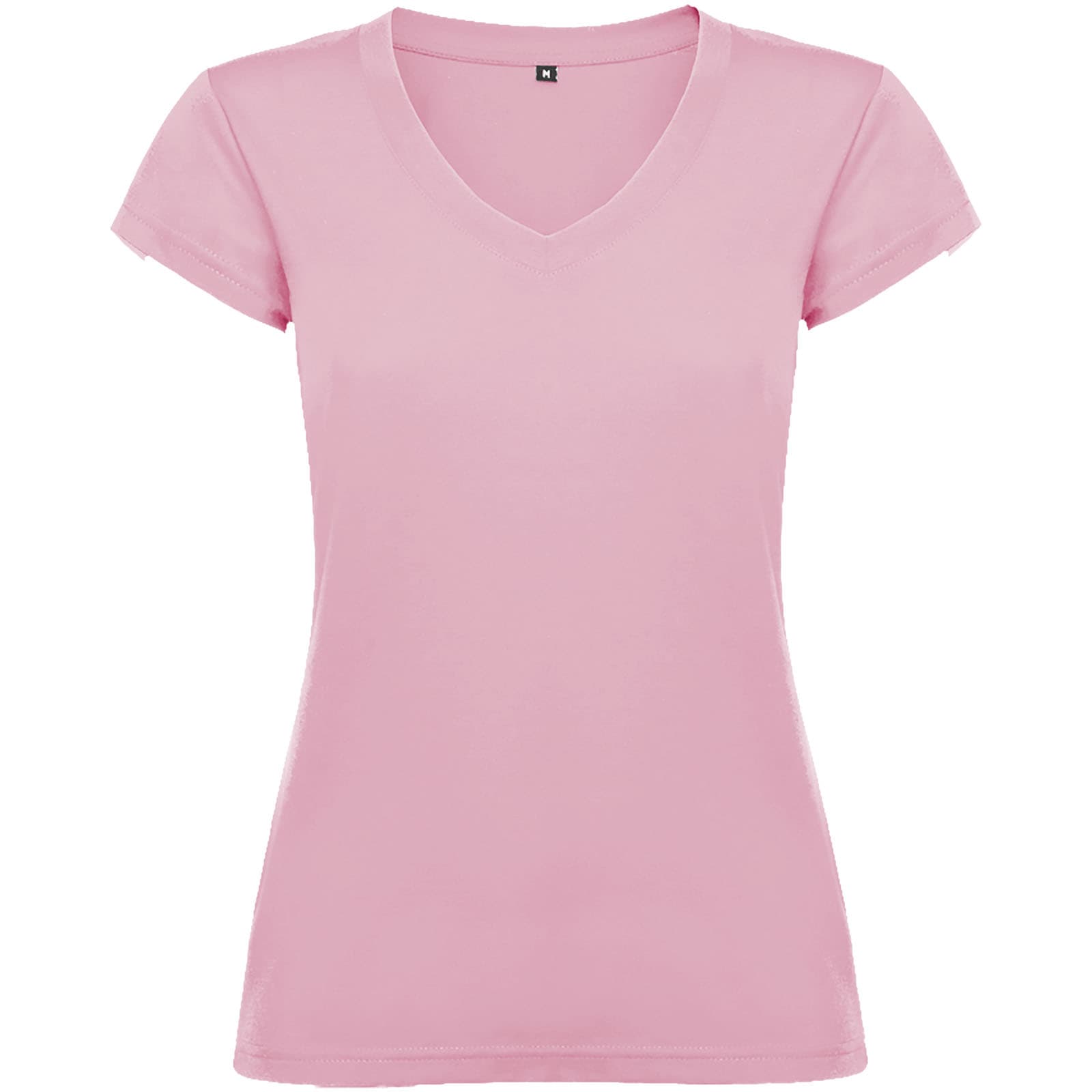 T-shirt de 155 g/m² Victoria à col en V et manches courtes pour femme coloris Rose clair