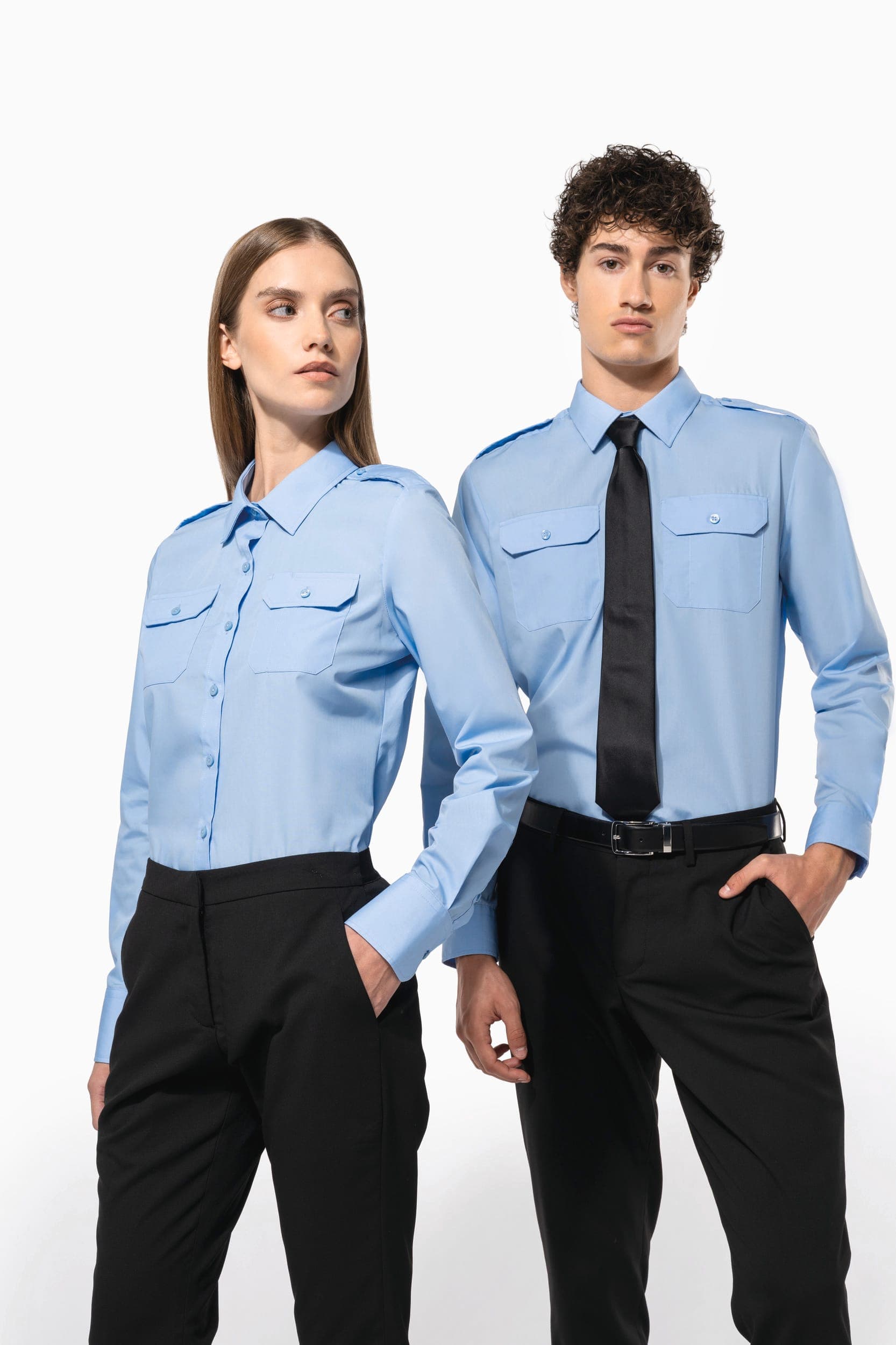 Chemise pilote manches longues homme en situation
