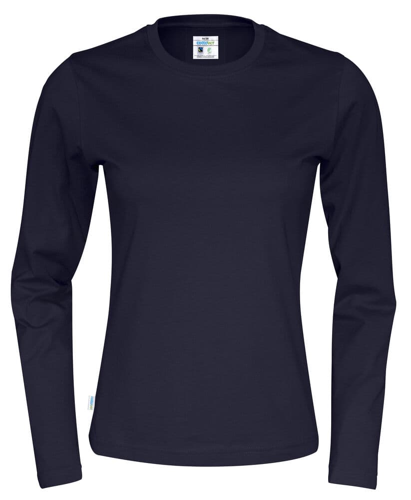 T-SHIRT MANCHES LONGUES FEMME - CERTIFIÉ GOTS coloris Marine