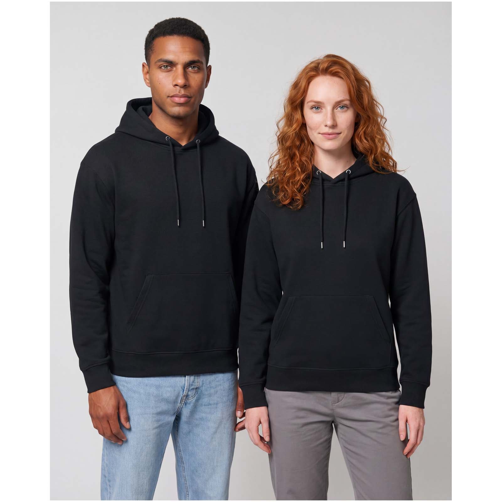 Sweat à capuche oversize unisexe en coton bio certifié OCS Boris de 280 g/m2 coloris Noir