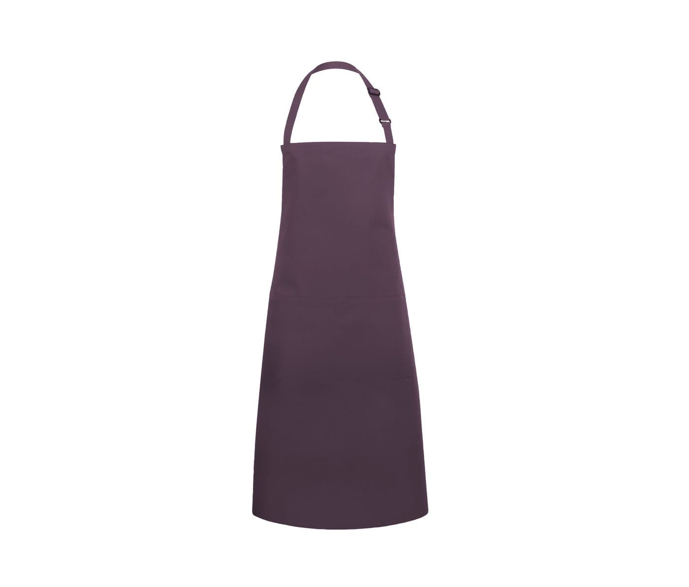 BIB APRON BASIC WITH BUCKLE AND POCKET coloris Aubergine