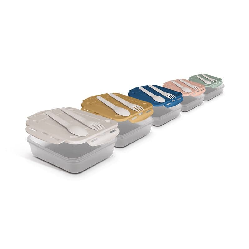 BOITE REPAS (LUNCH BOX) 1.2 l AVEC COUVERCLE, CUILLERE ET FOURCHETTE en situation