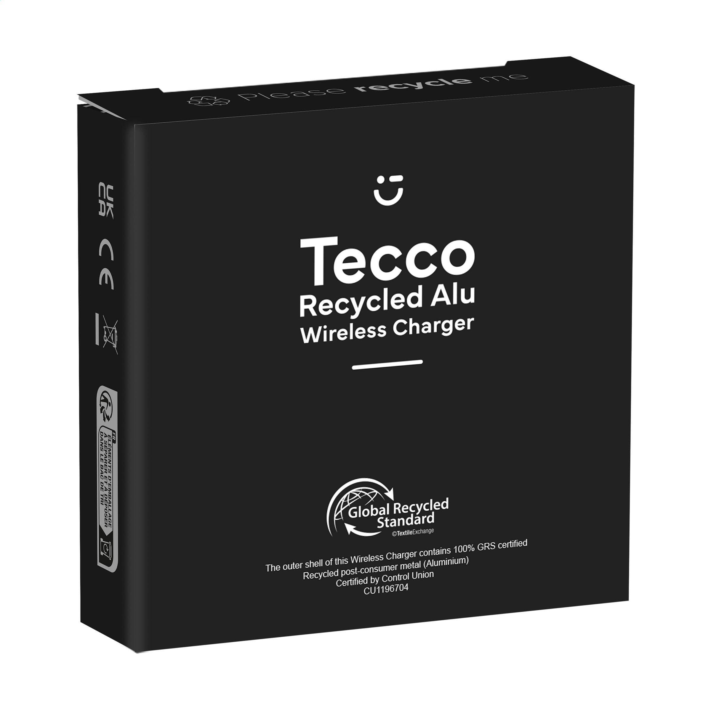 Chargeur sans fil Tecco GRS aluminium recyclé 15W en situation