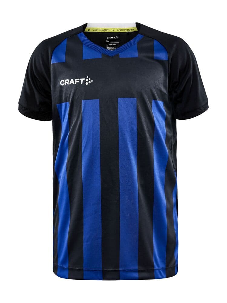 Craft Progress 2.0 stripe jersey jr coloris Noir / Bleu