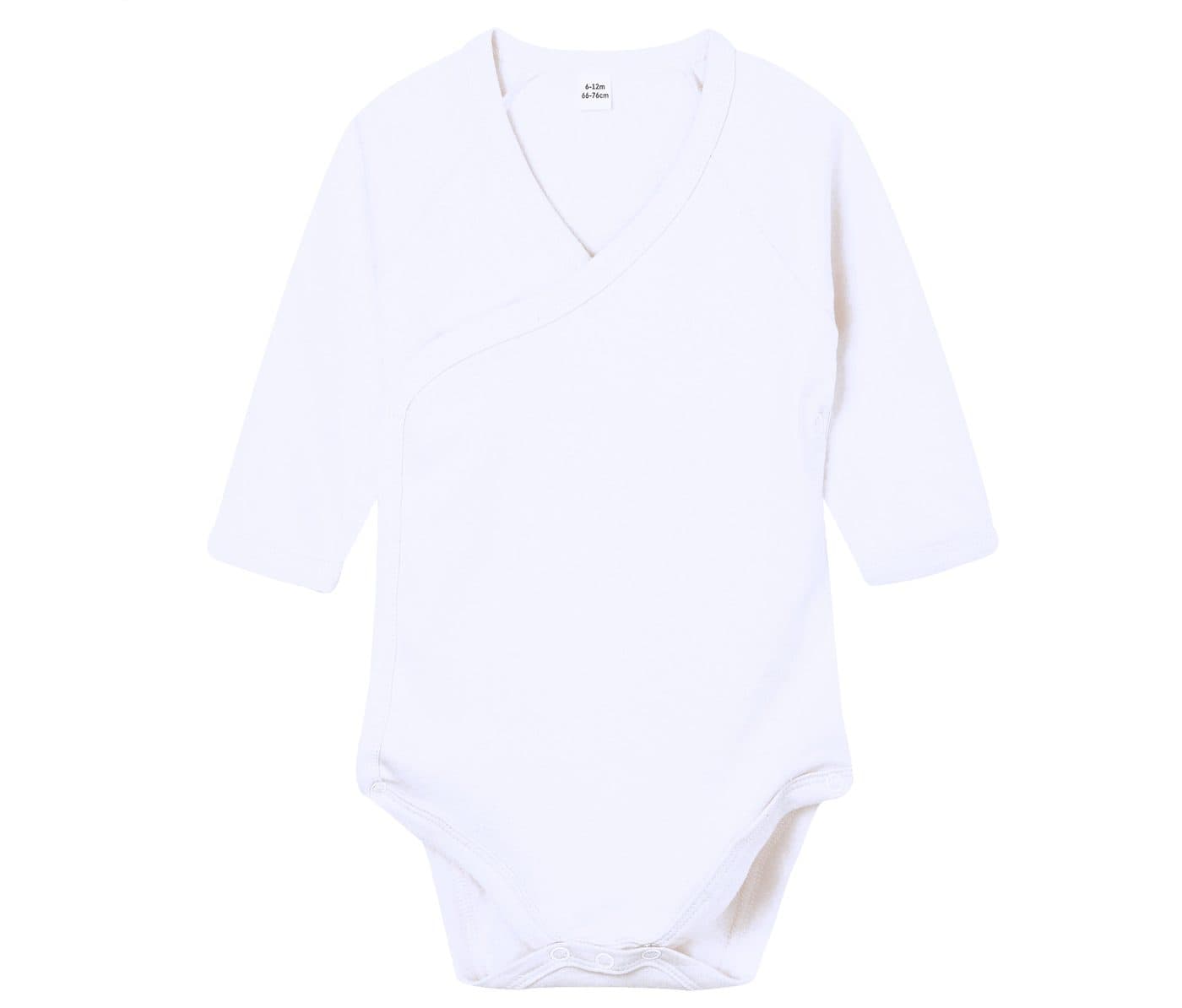 BABY LONG SLEEVE KIMONO BODYSUIT coloris Blanc