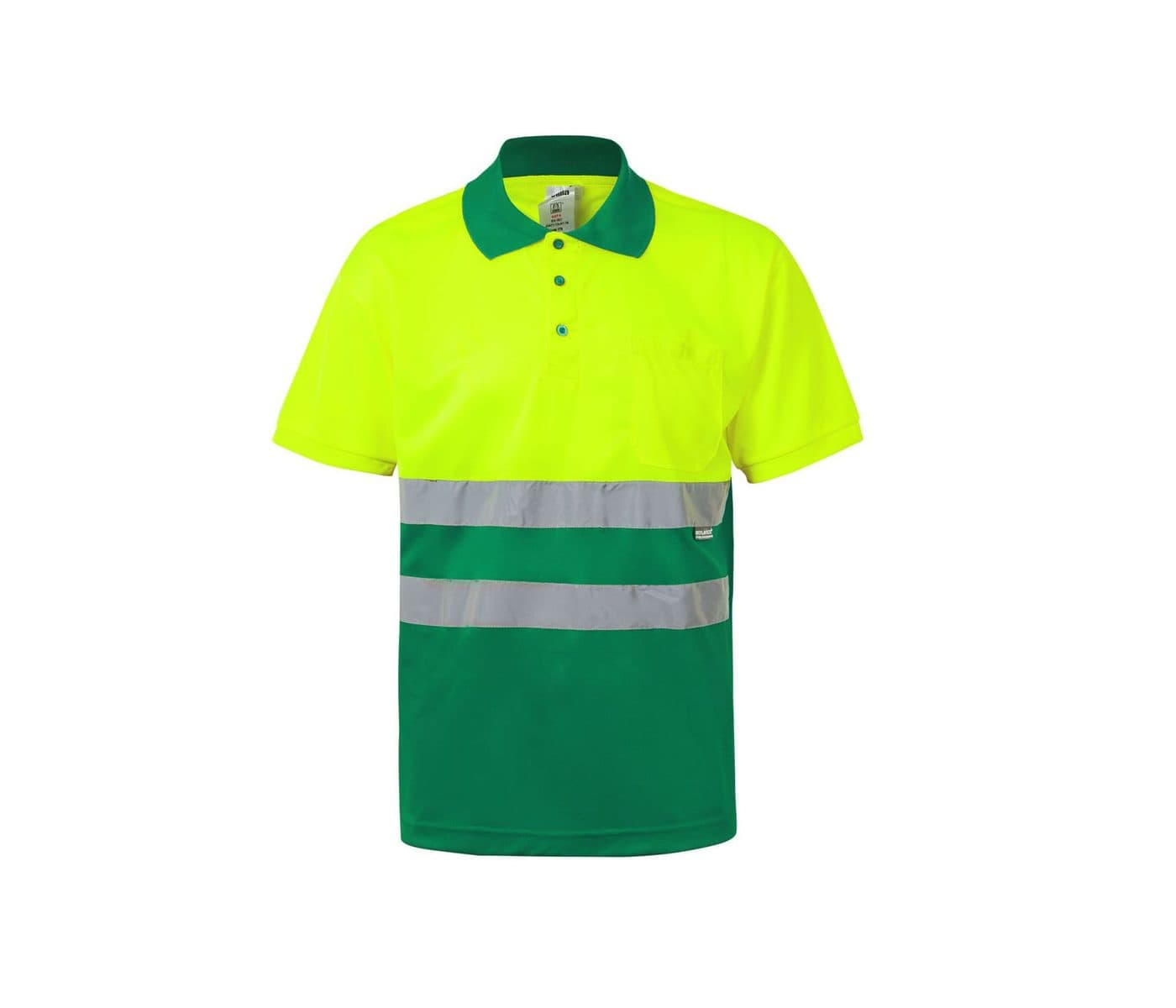 POLO BICOLORE MANCHES COURTES HAUTE VISIBILITÉ coloris Jaune fluo / Vert