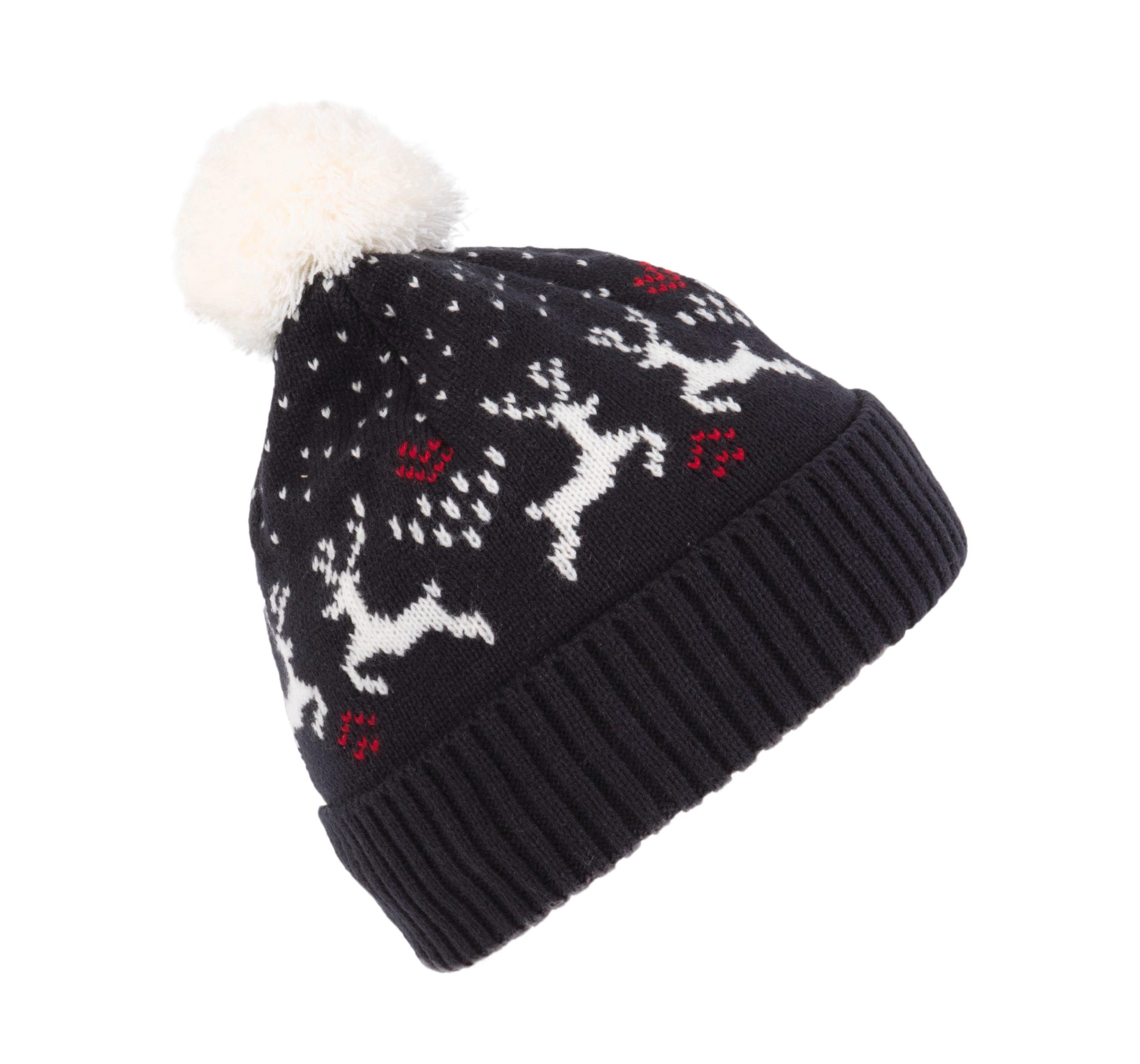 Bonnet de Noël motifs rennes en situation