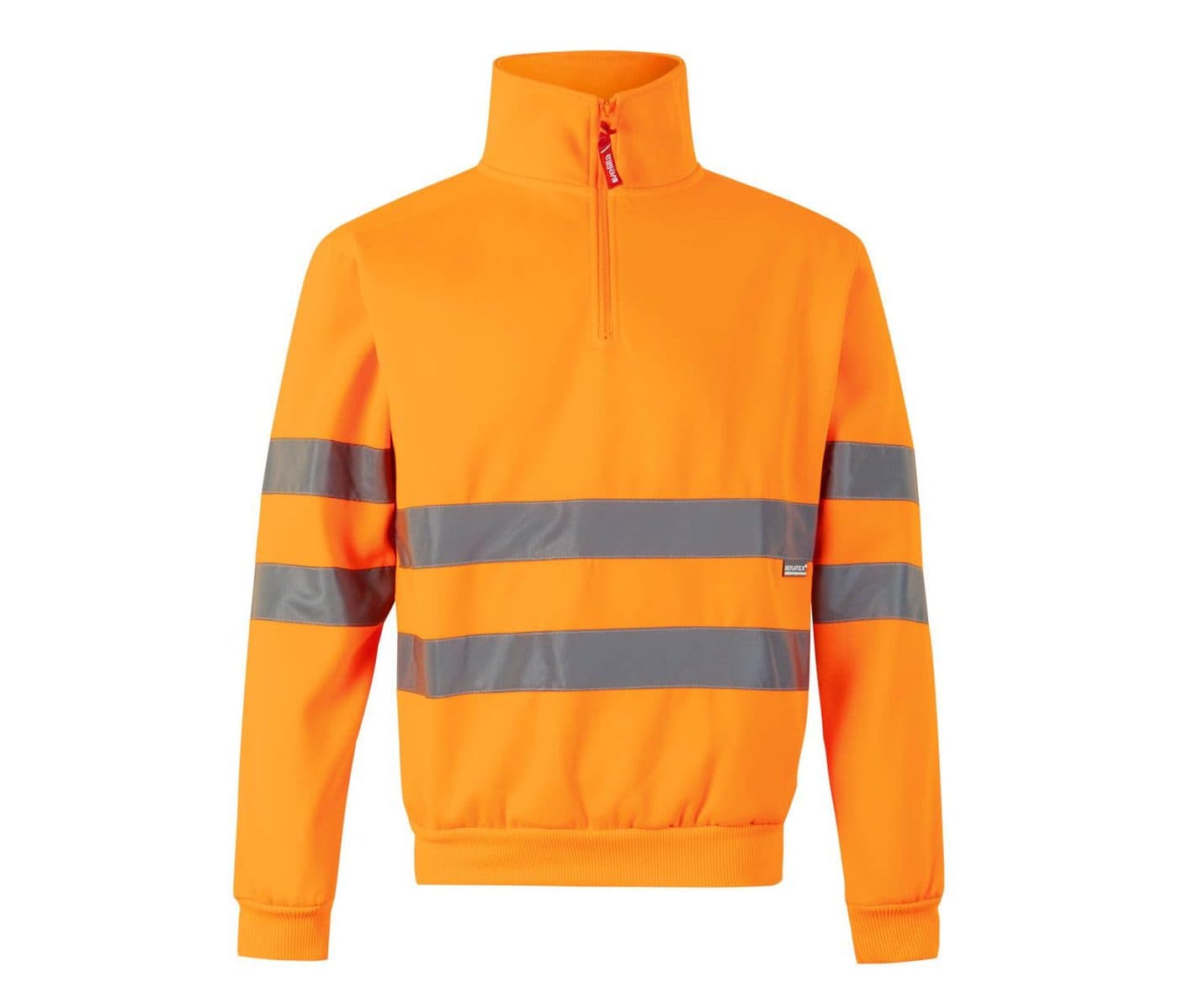 SWEAT COL ZIPPÉ HAUTE VISIBILITE coloris Fluo orange
