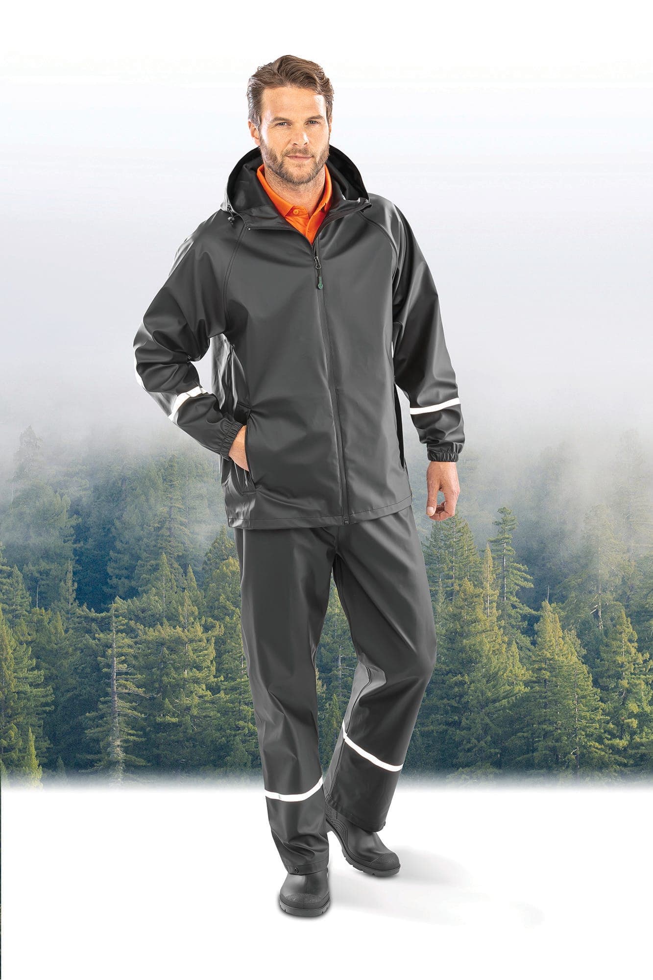 Veste imperméable Prism PU avec bandes réfléchissantes en situation