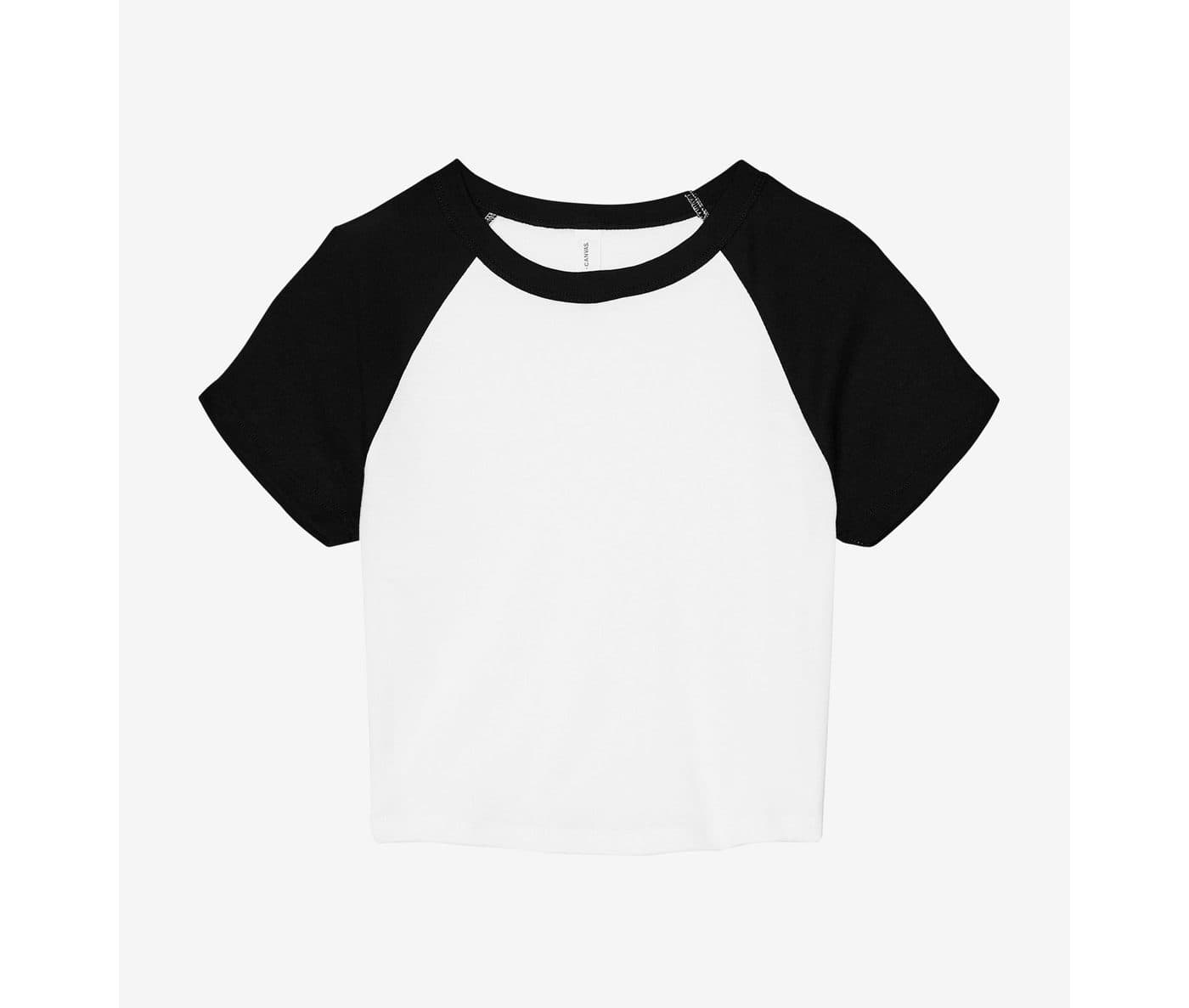 WOMEN'S MICRO RIB RAGLAN BABY TEE coloris Blanc / Noir