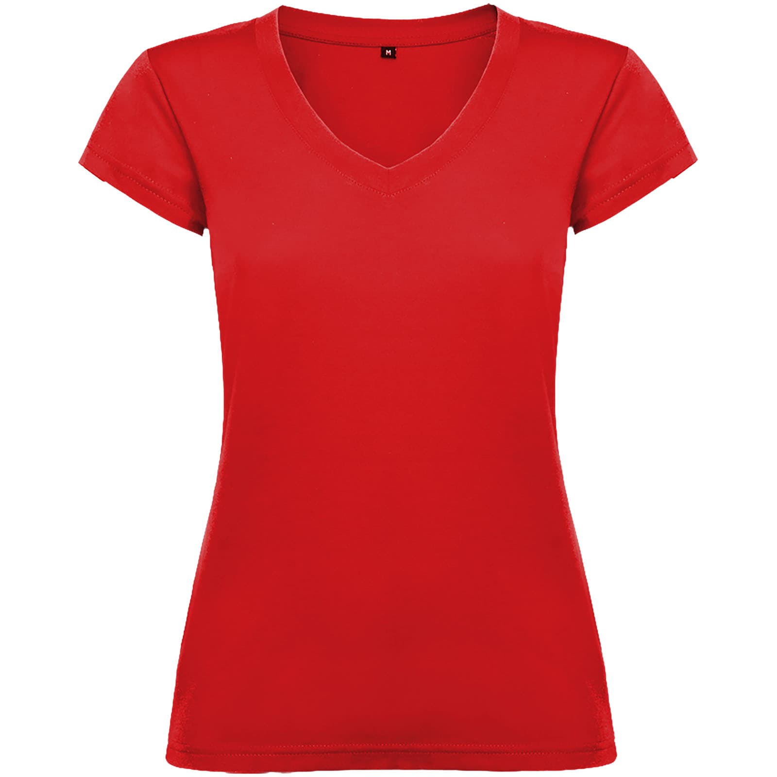 T-shirt de 155 g/m² Victoria à col en V et manches courtes pour femme coloris Rouge