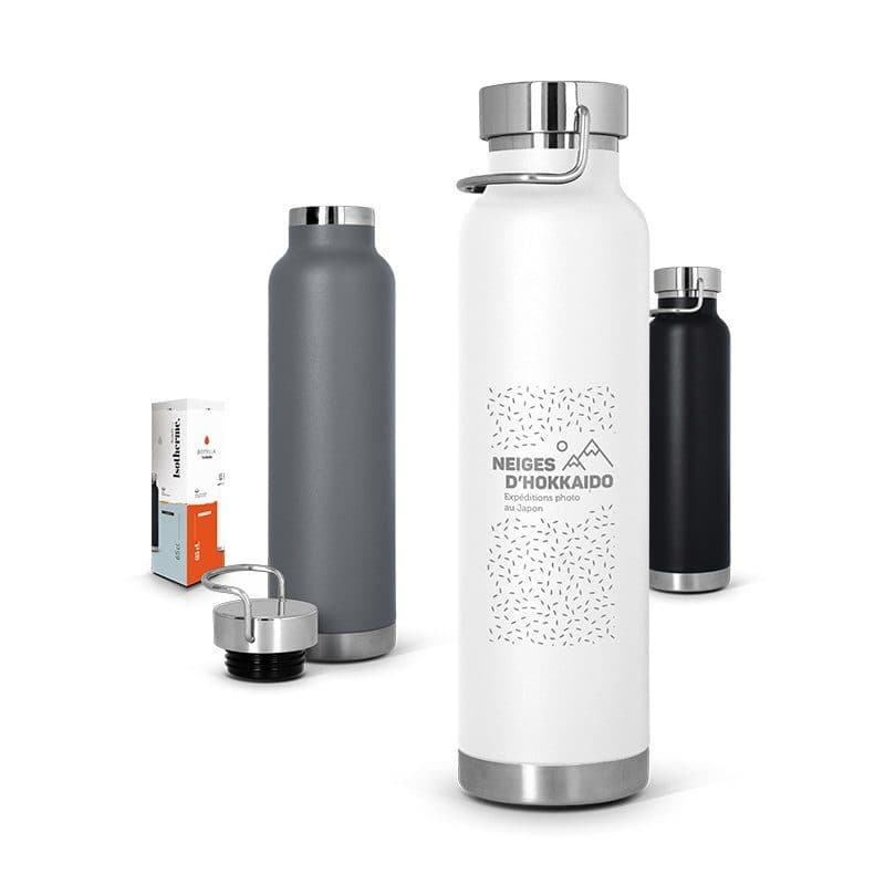 BOUTEILLE GOURDE 65 cl ISOTHERME DOUBLE-PAROI INOX