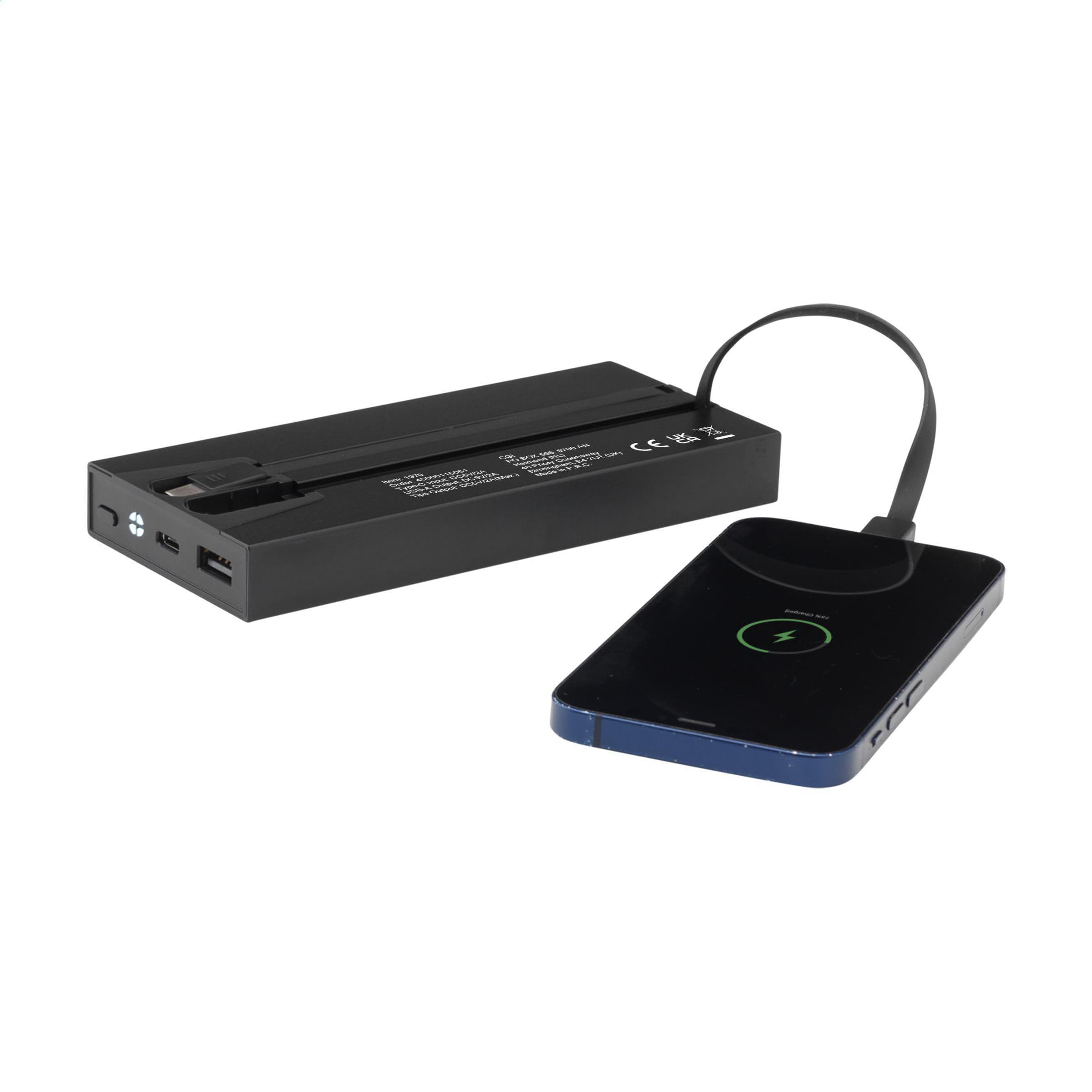 Powerbank Rely 10000 RCS aluminium recyclé en situation