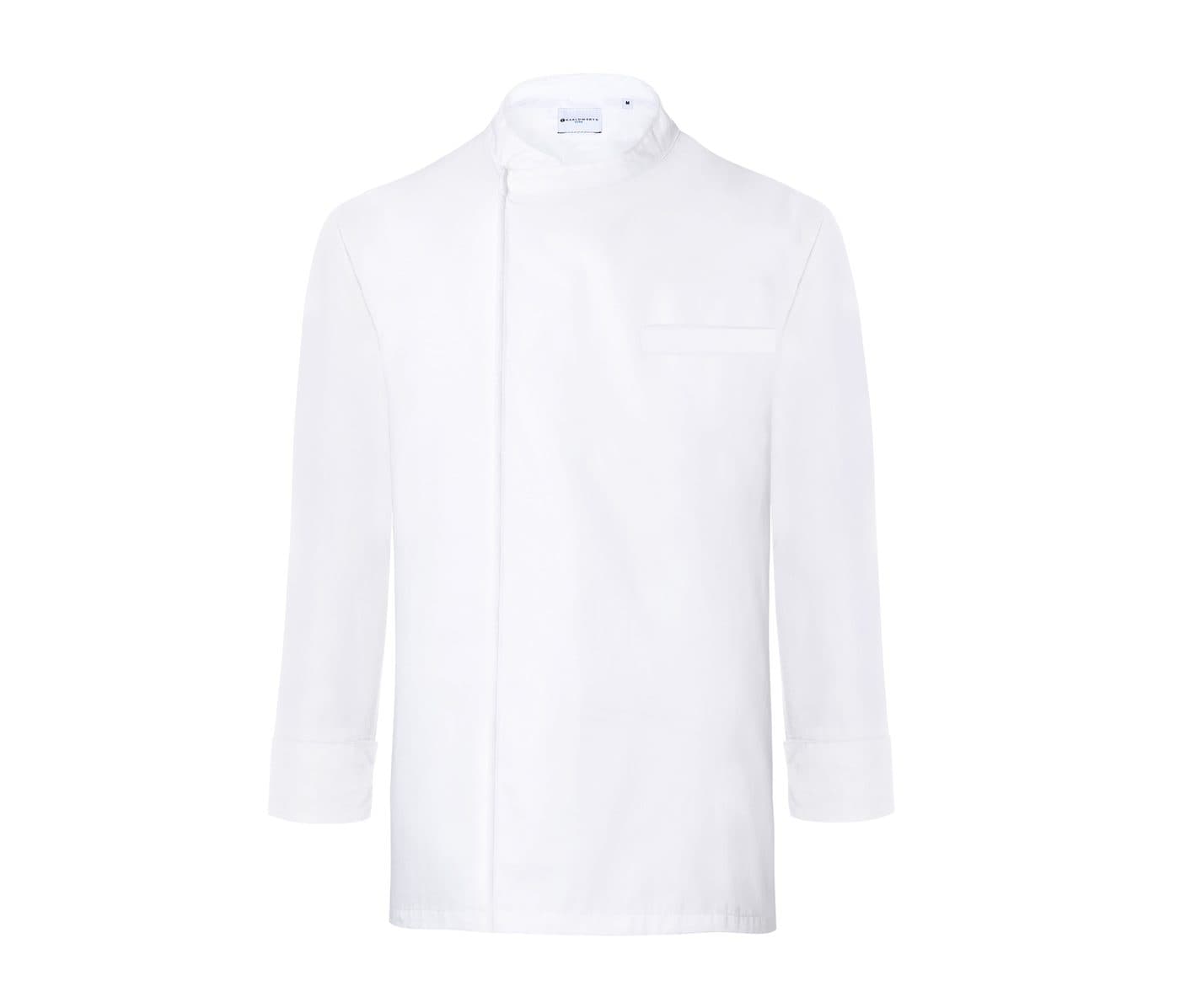 LONG SLEEVE THROW-OVER CHEF SHIRT BASIC coloris Blanc