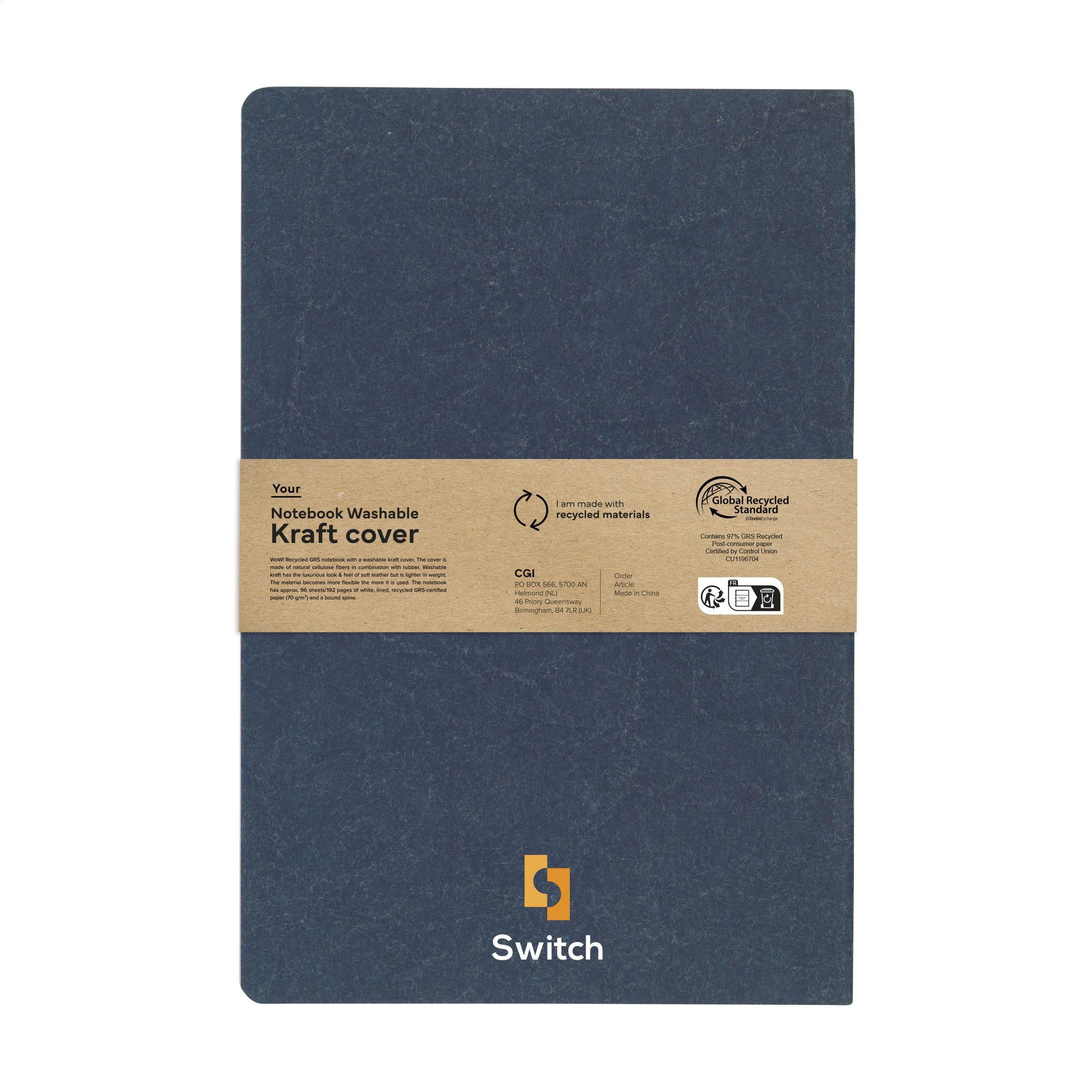 Carnet de notes GRS couverture kraft lavable A5 en situation