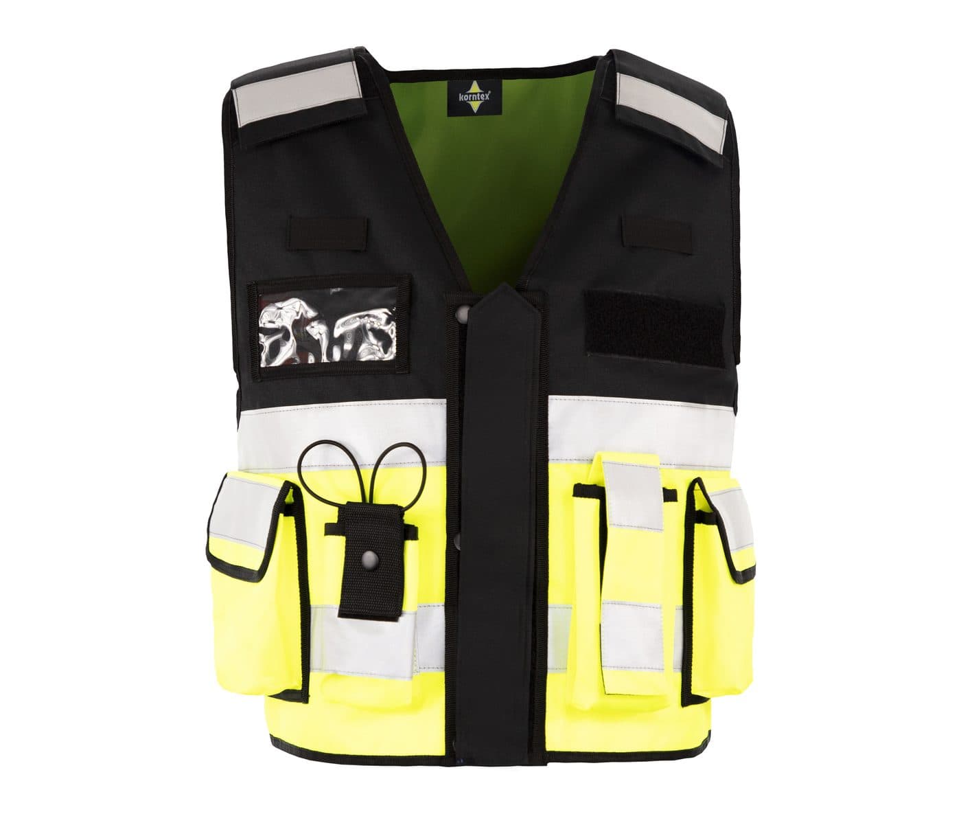 TACTICAL AND FUNCTIONNAL VEST "BONN" coloris Jaune haute visibilité / Noir