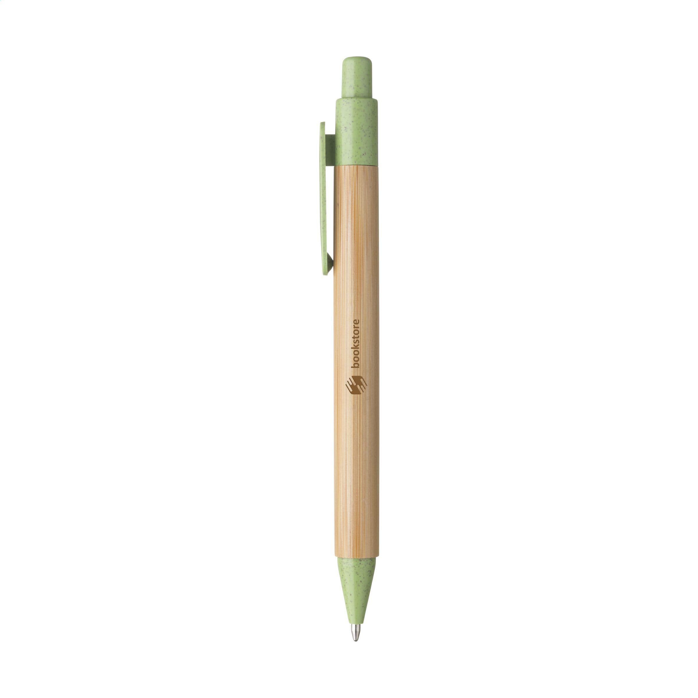 Stylo bambou paille de blé en situation