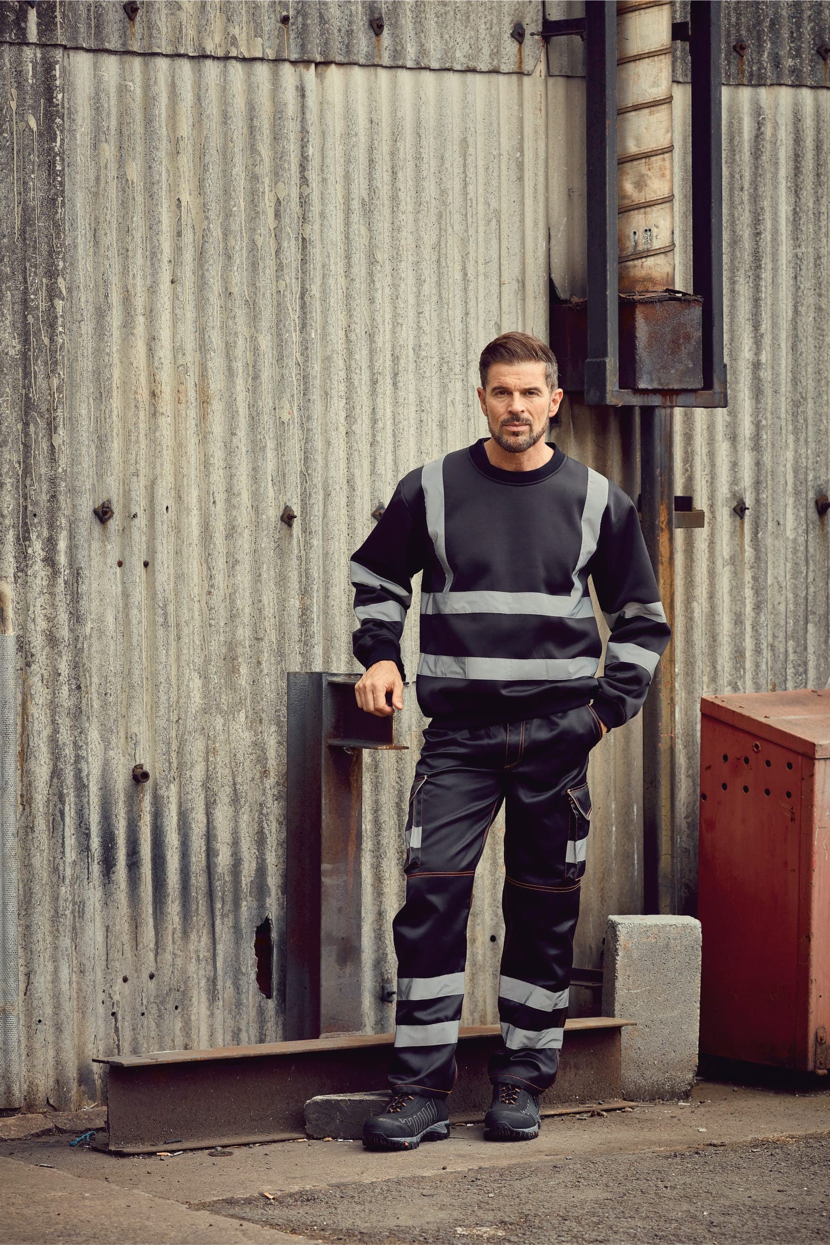 Sweat-shirt haute visibilité col rond en situation