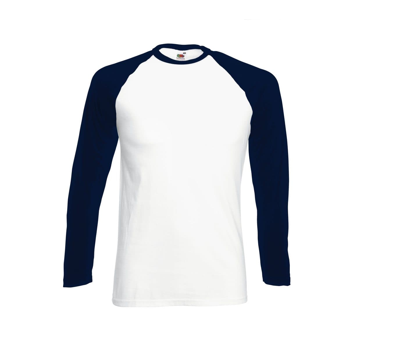 VALUEWEIGHT LONG SLEEVE BASEBALL T coloris Blanc / Marine profond